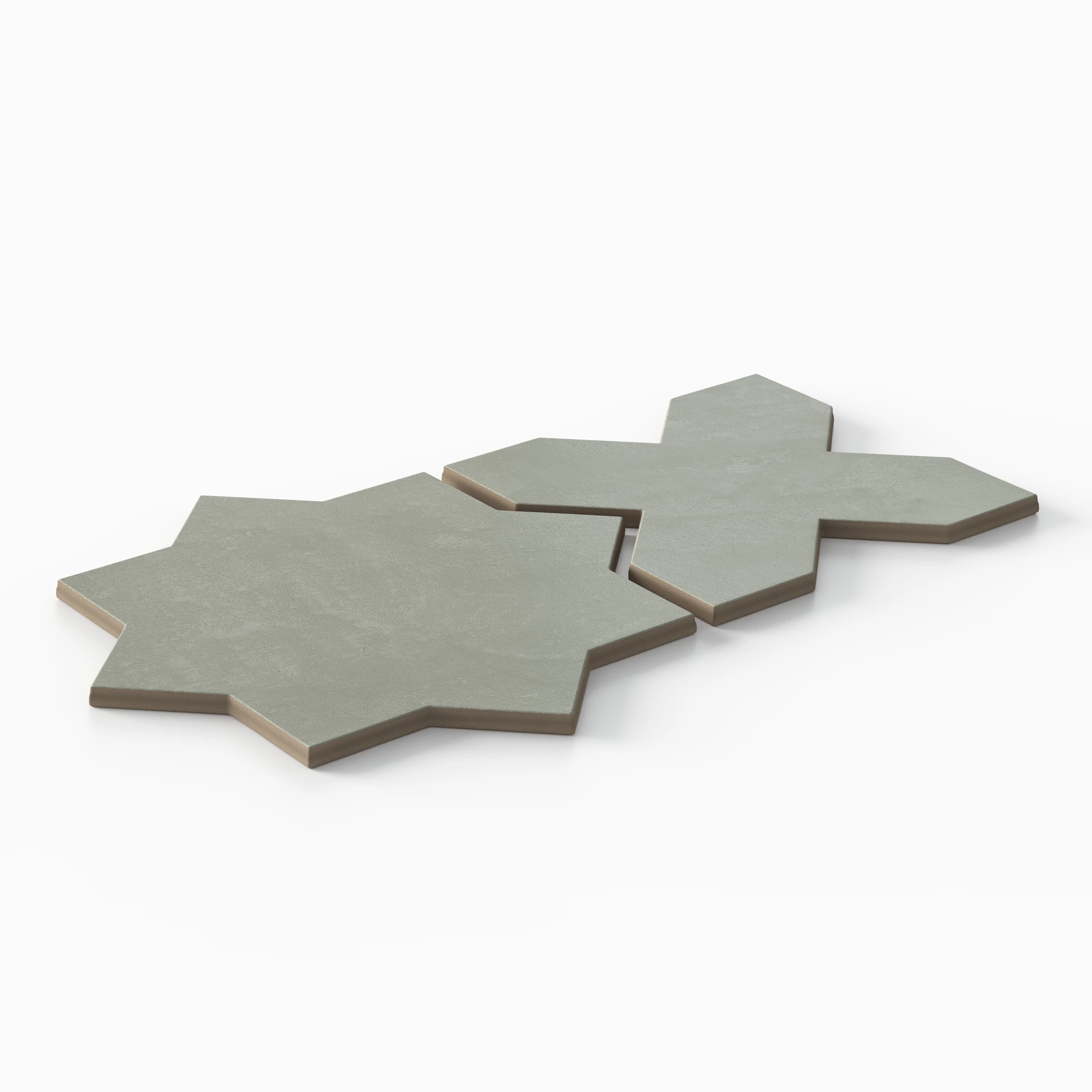 Isabel 11 x 11 Matte Porcelain Tile Star in Soft Sage and Cross in Soft Sage - Image 4