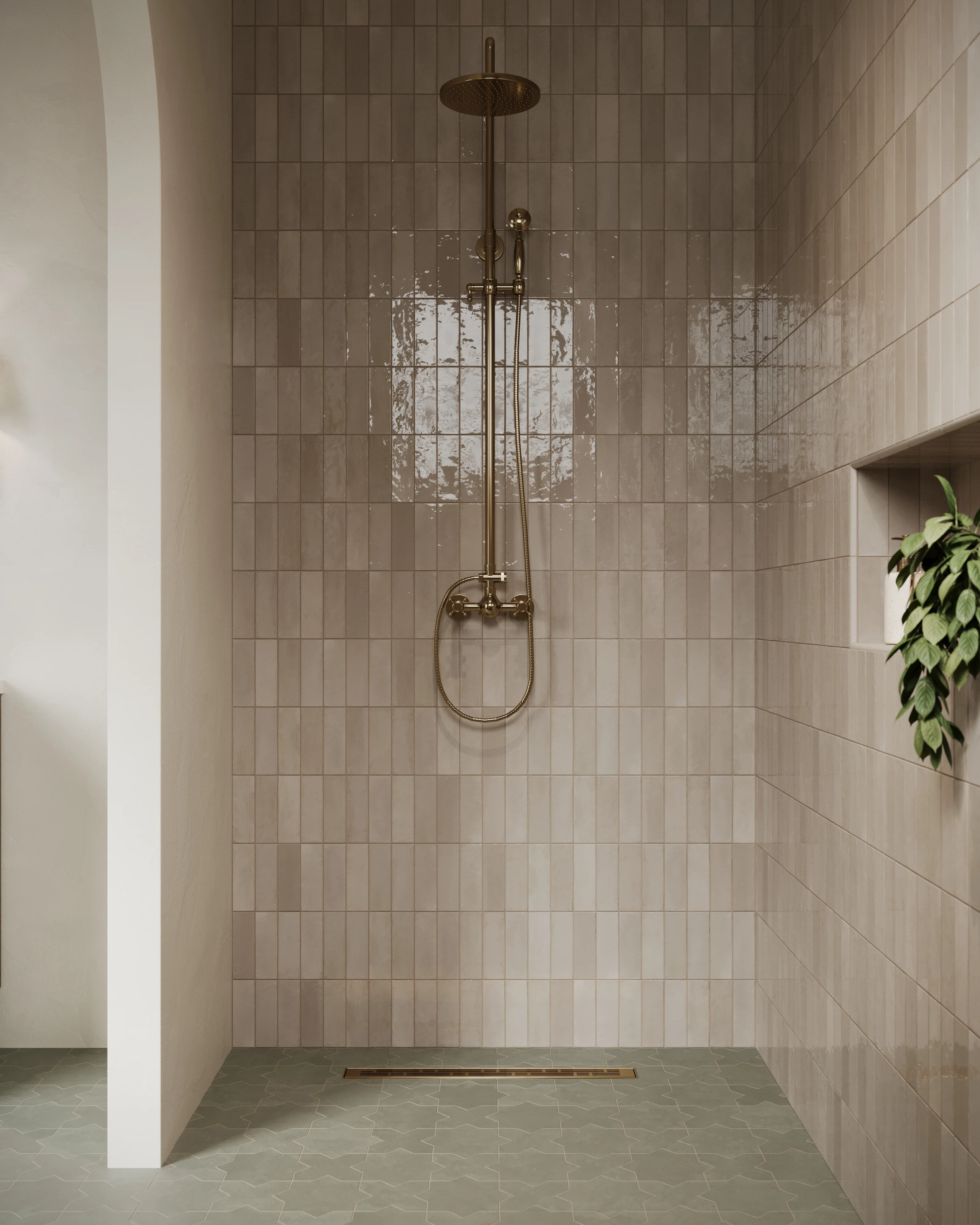 Isabel 11 x 11 Matte Porcelain Tile Star in Soft Sage and Cross in Soft Sage - Image 7