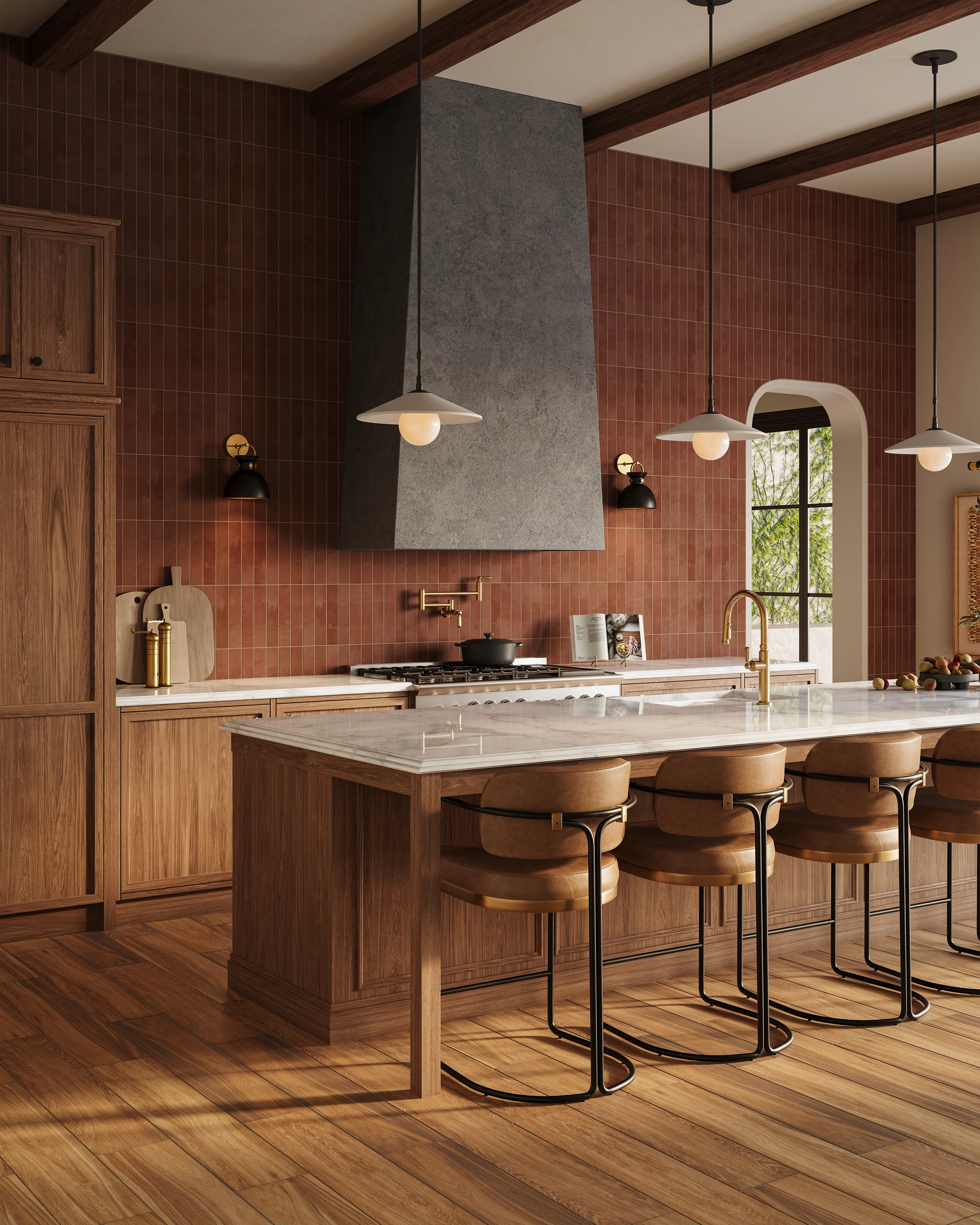 Isabel 2.5 x 12 Matte Porcelain Tile in Burnt Umber - Image 7