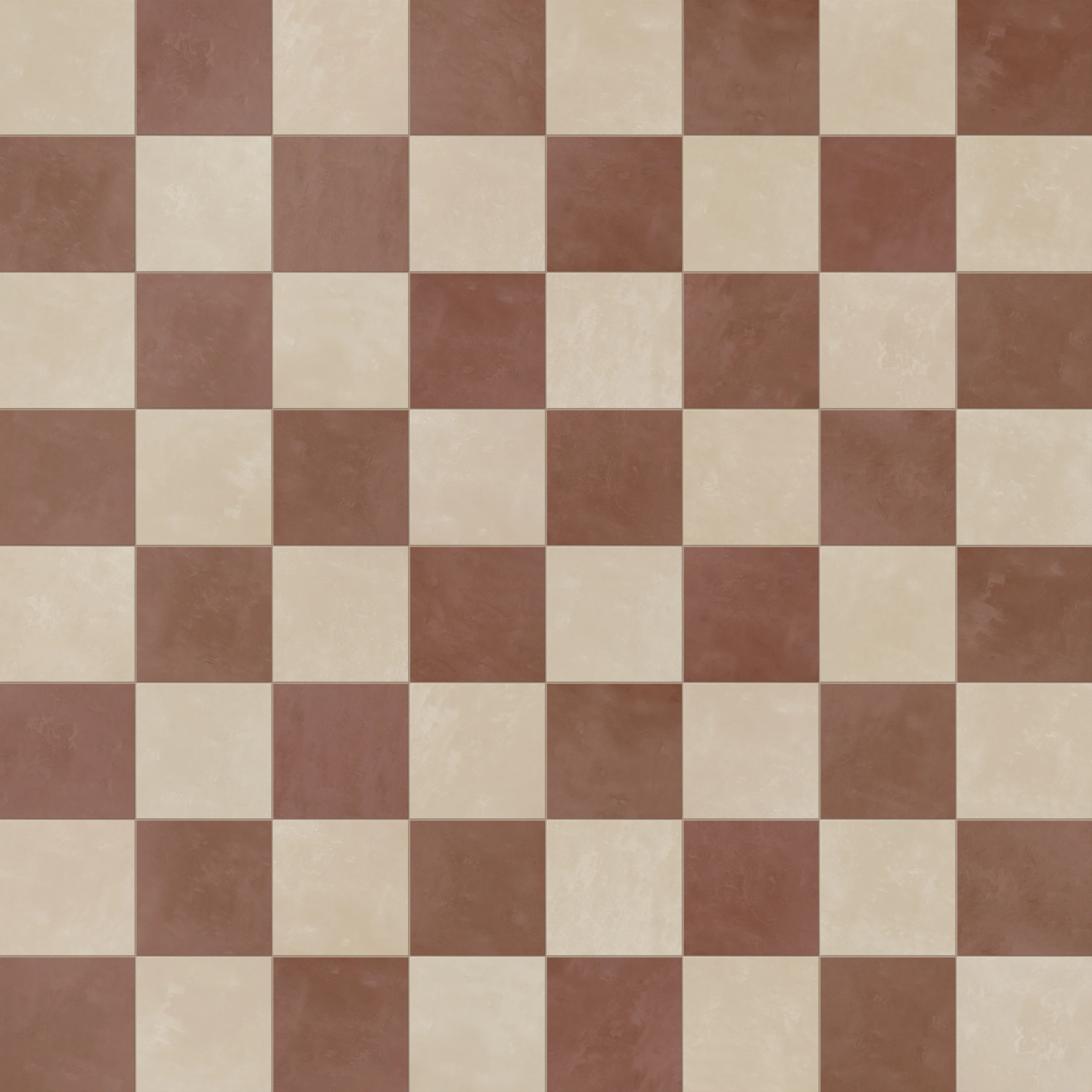 Isabel 6 x 6 Checkerboard Matte Porcelain Tile in Almond Mist and Burnt Umber - Image 5