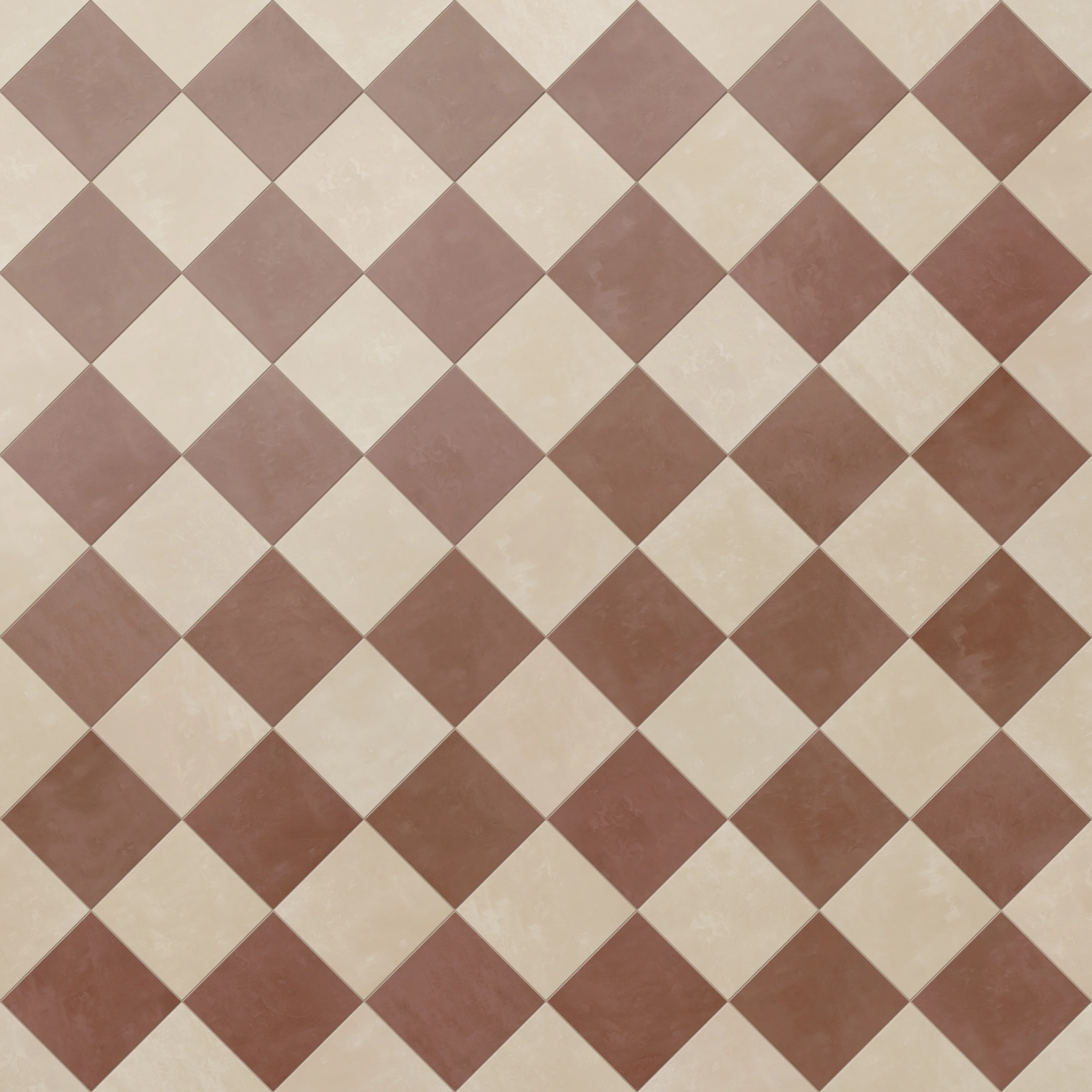 Isabel 6 x 6 Checkerboard Matte Porcelain Tile in Almond Mist and Burnt Umber - Image 6