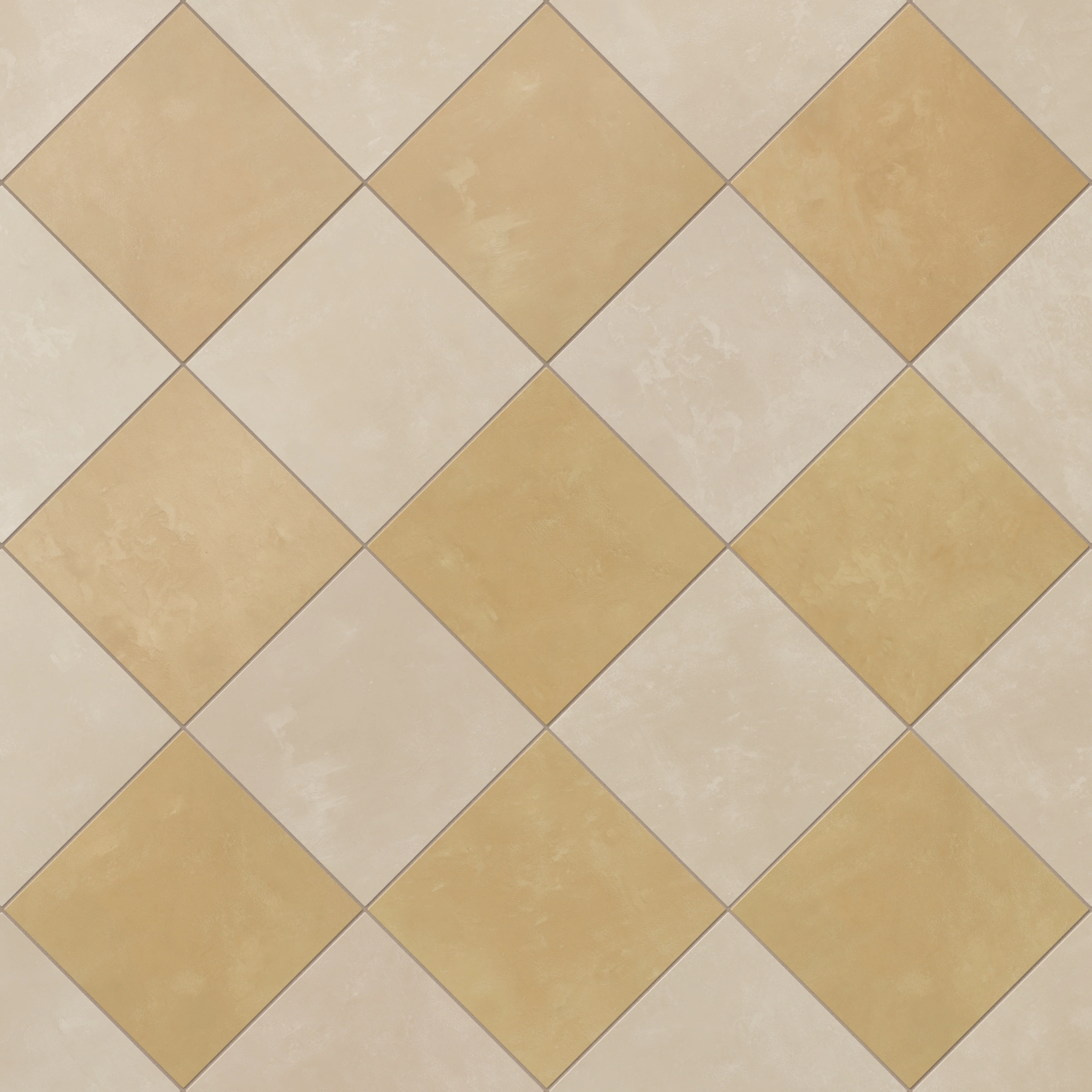 Isabel 6 x 6 Checkerboard Matte Porcelain Tile in Almond Mist and Golden Sky - Image 4