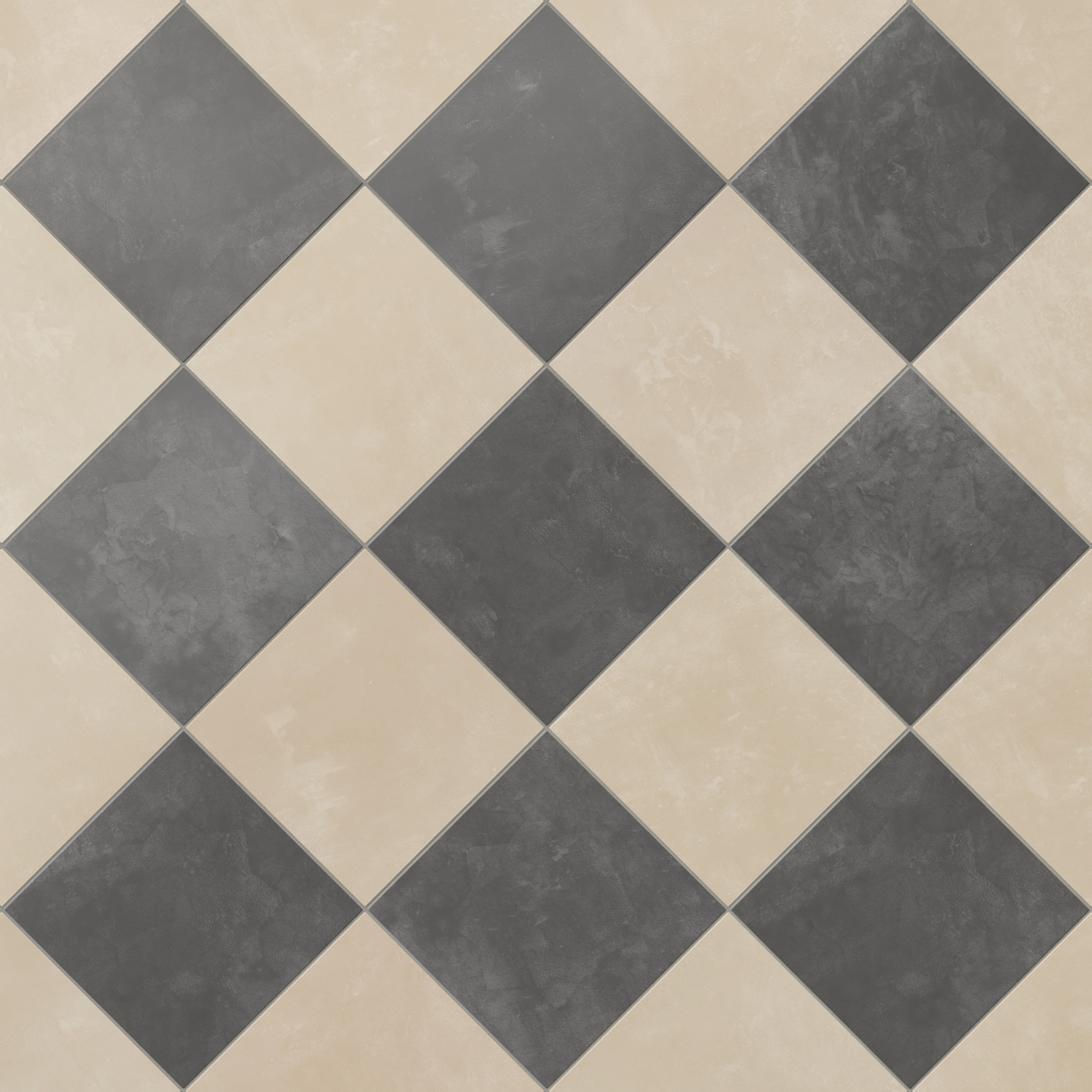 Isabel 6 x 6 Checkerboard Matte Porcelain Tile in Almond Mist and Midnight Slate - Image 4
