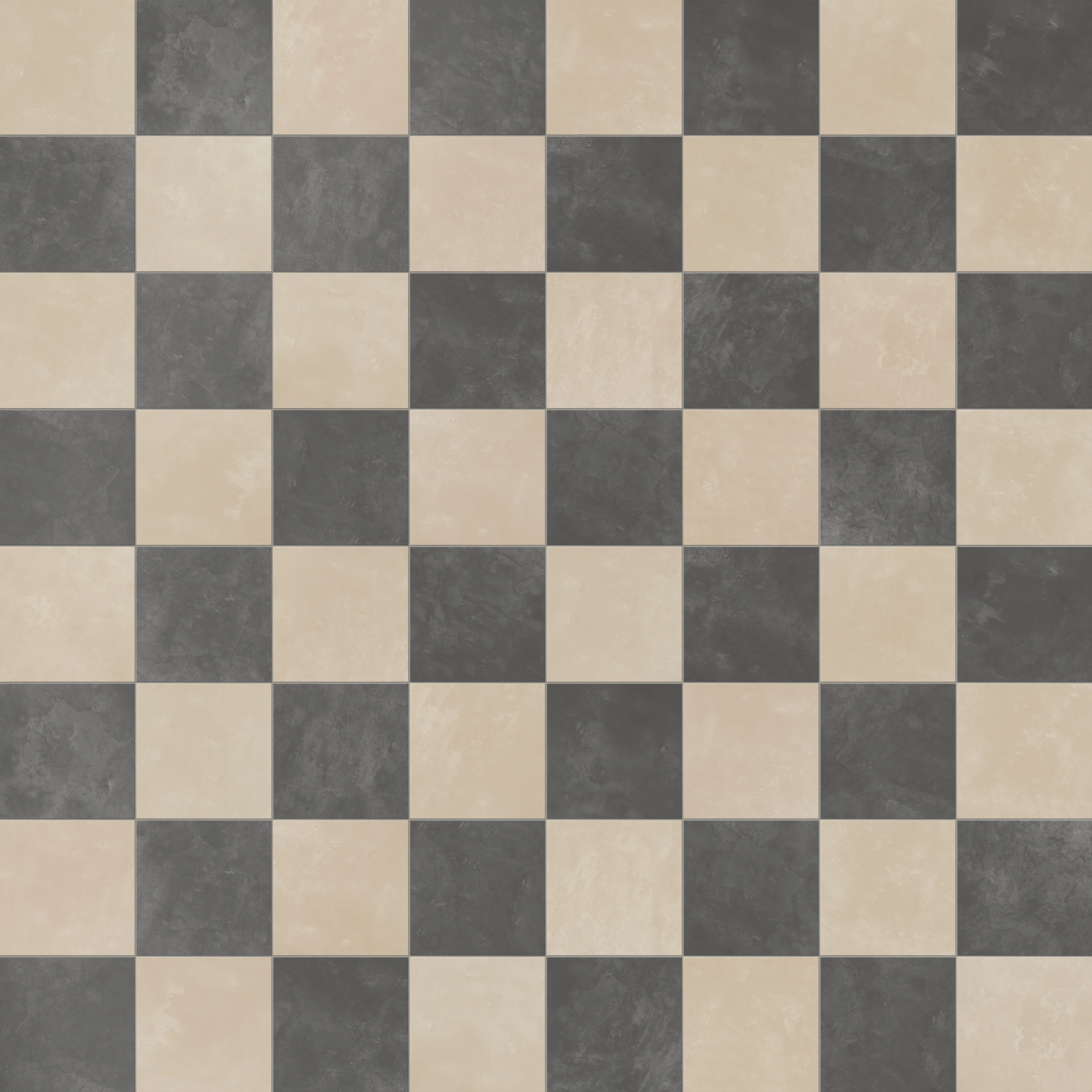 Isabel 6 x 6 Checkerboard Matte Porcelain Tile in Almond Mist and Midnight Slate - Image 5