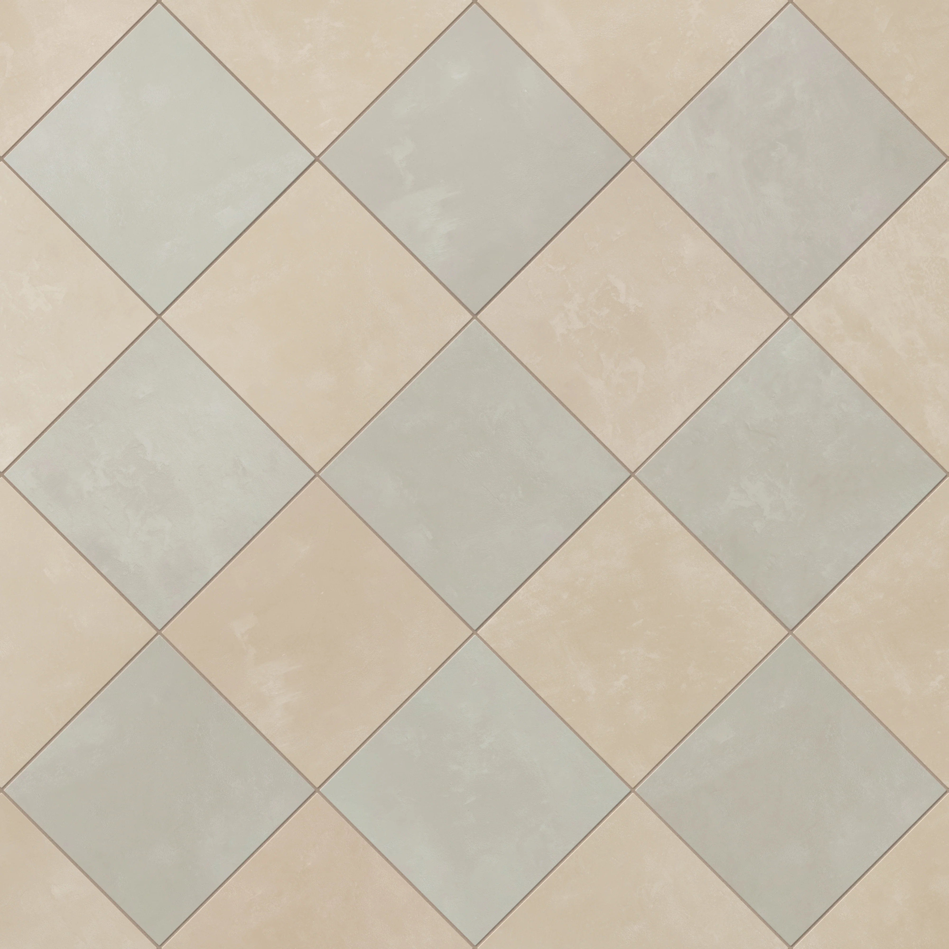 Isabel 6 x 6 Checkerboard Matte Porcelain Tile in Almond Mist and Silverstone - Image 4