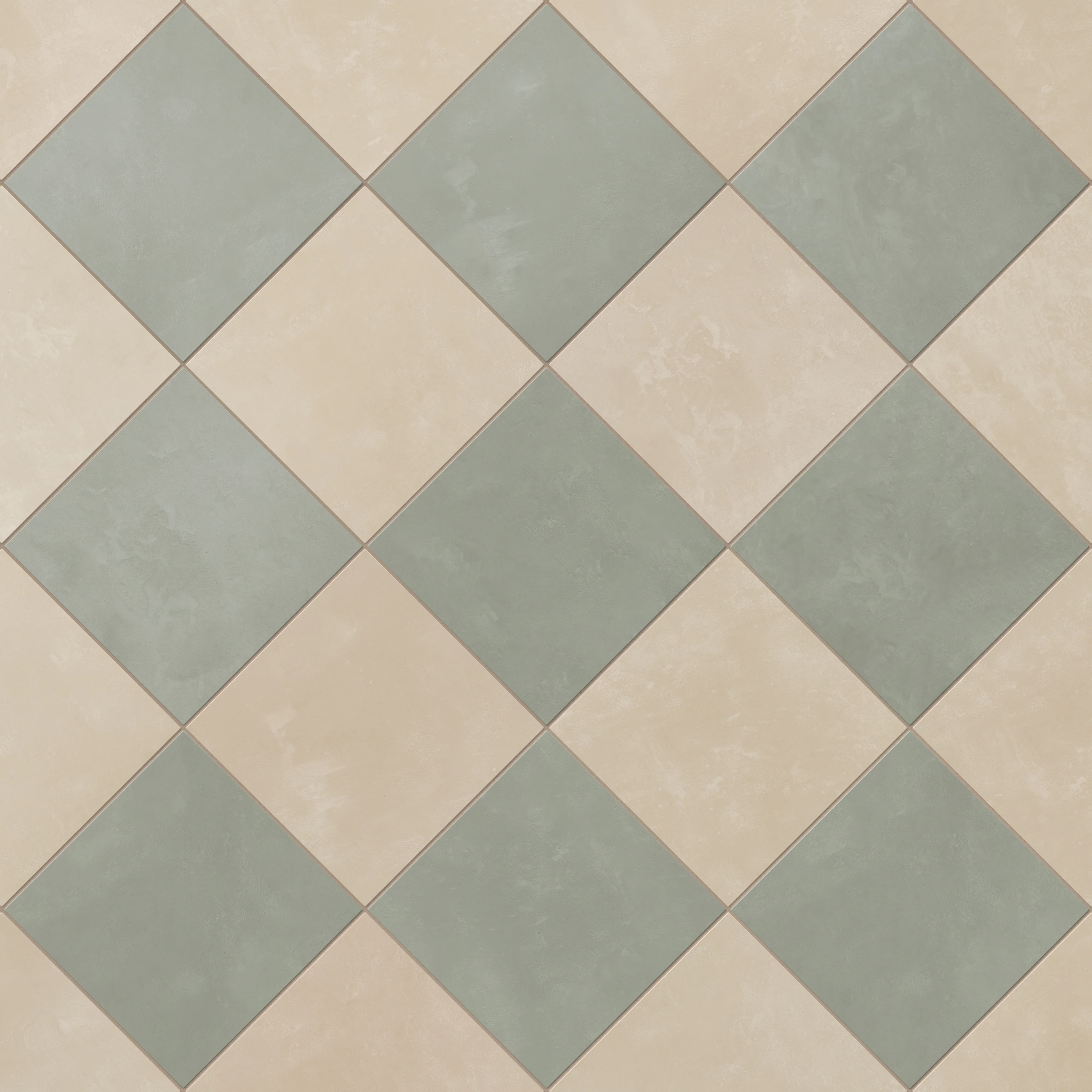 Isabel 6 x 6 Checkerboard Matte Porcelain Tile in Almond Mist and Soft Sage - Image 4