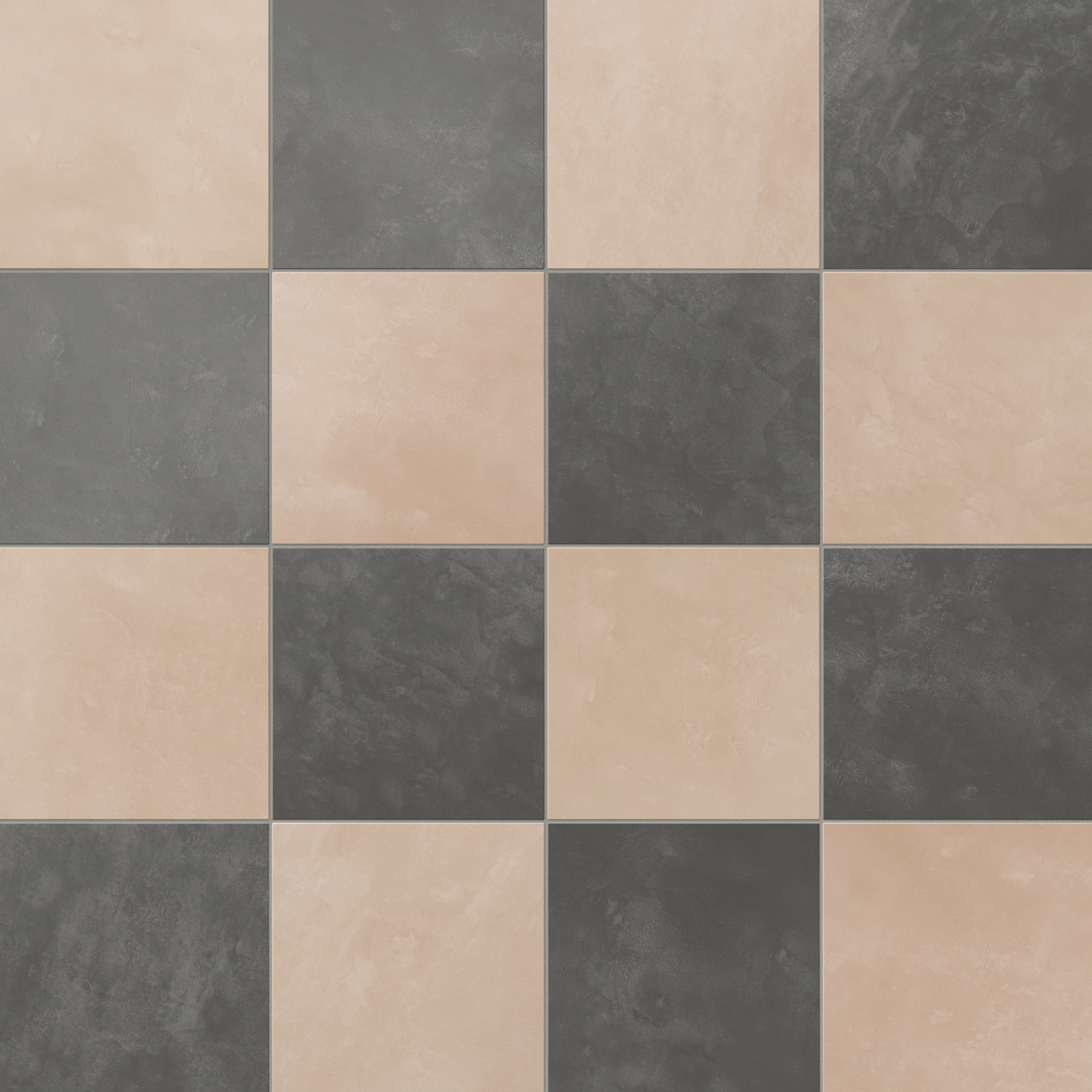 Isabel 6 x 6 Checkerboard Matte Porcelain Tile in Dusty Rose and Midnight Slate