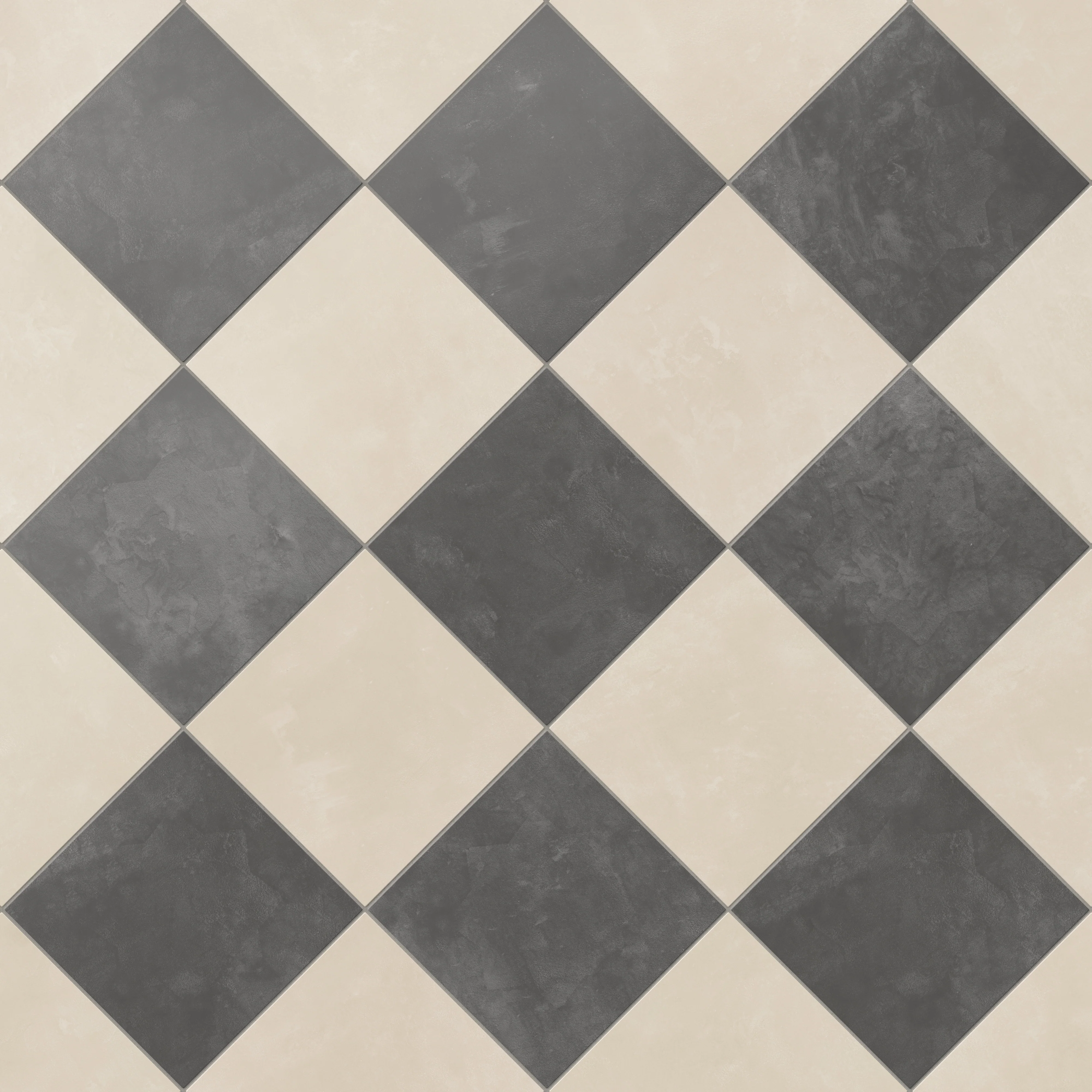 Isabel 6 x 6 Checkerboard Matte Porcelain Tile in Frosted Linen and Midnight Slate - Image 4