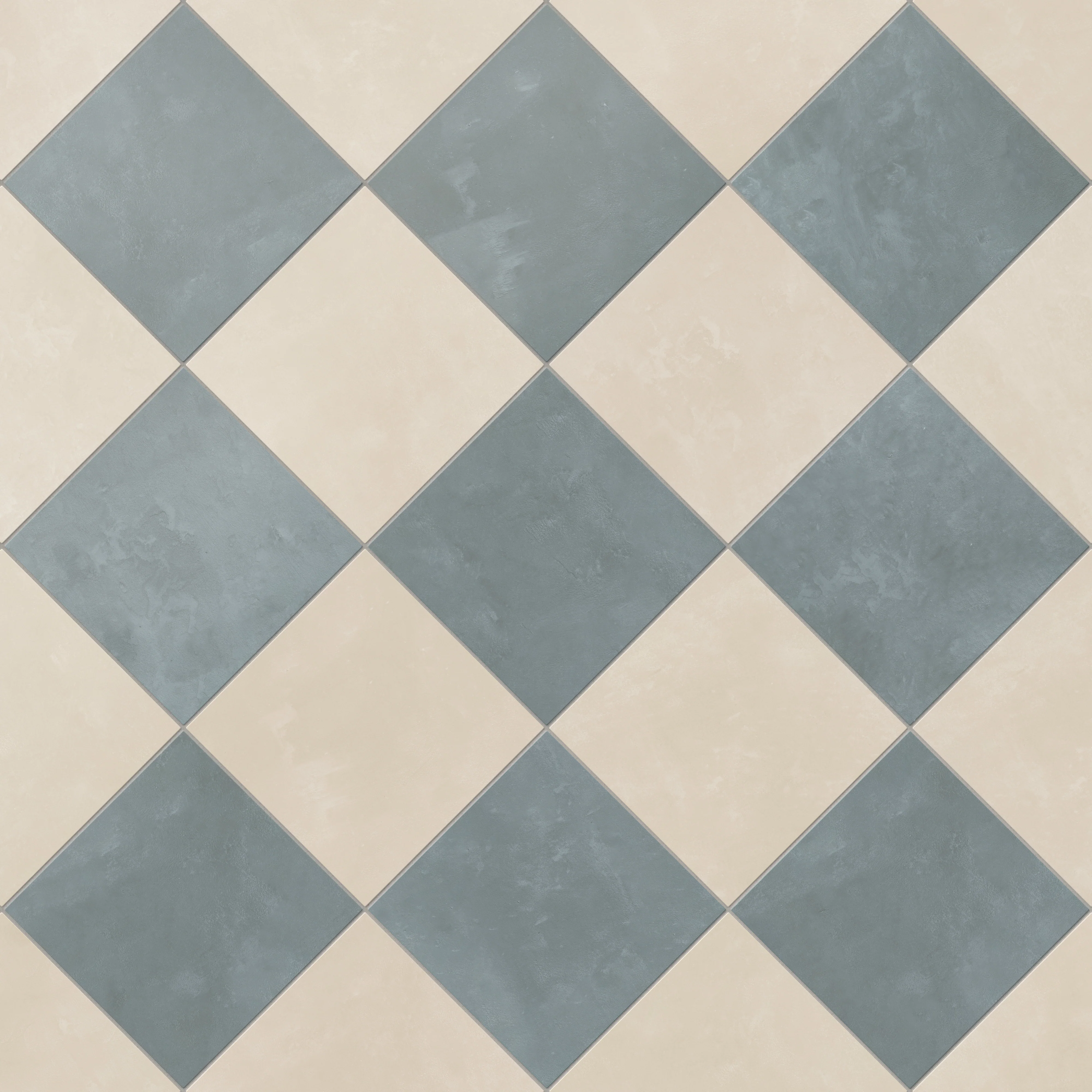 Isabel 6 x 6 Checkerboard Matte Porcelain Tile in Frosted Linen and Saltwater - Image 4