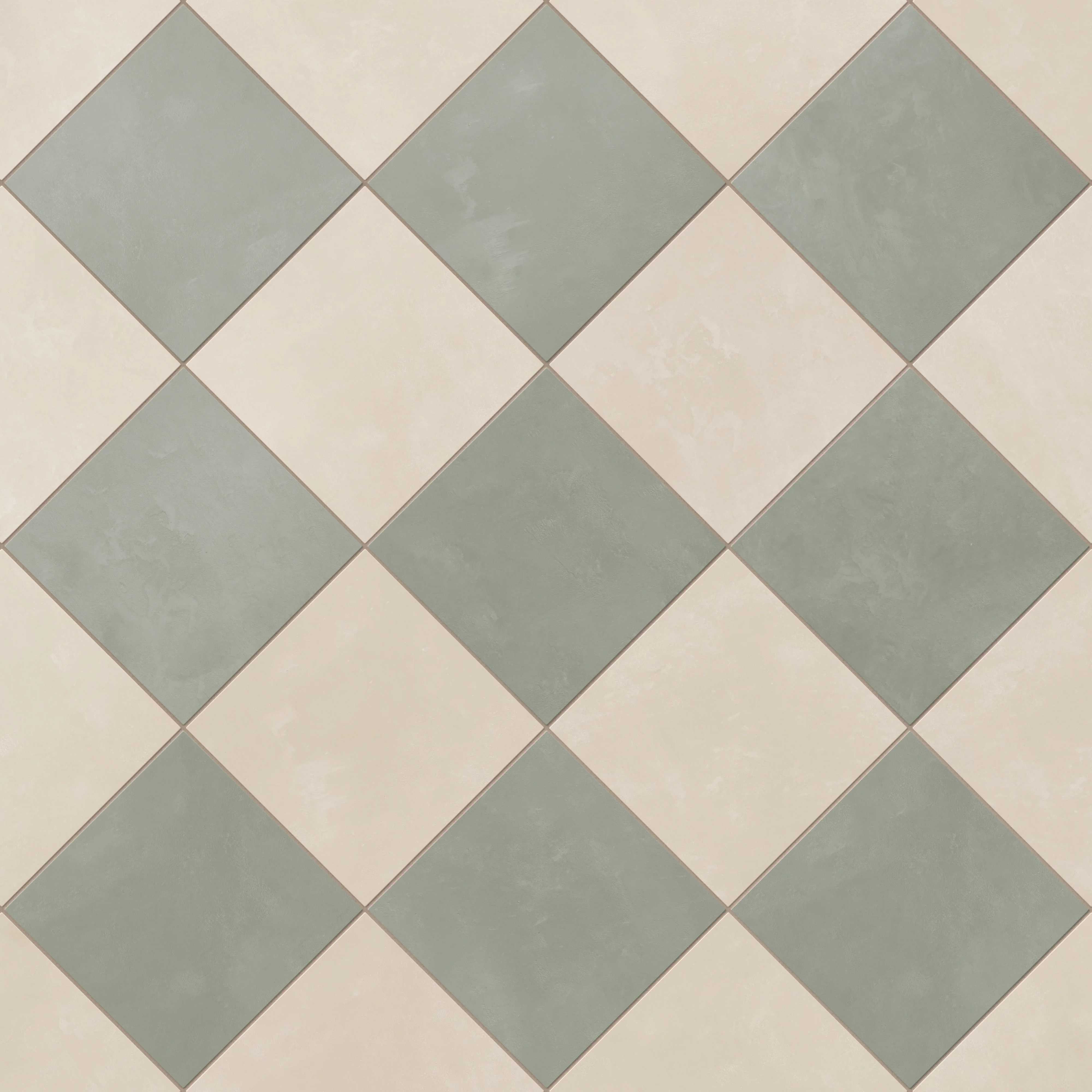 Isabel 6 x 6 Checkerboard Matte Porcelain Tile in Frosted Linen and Soft Sage - Image 4