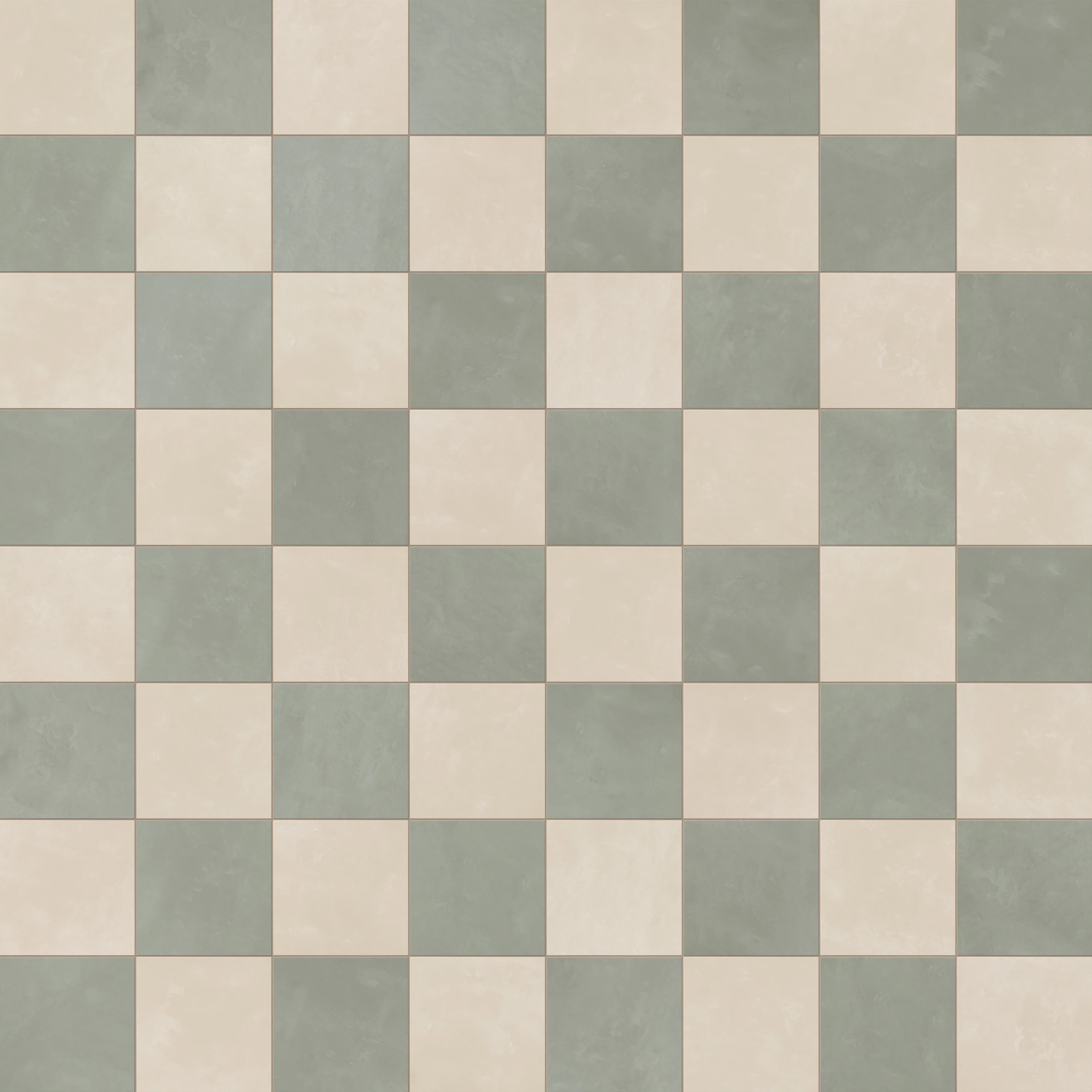 Isabel 6 x 6 Checkerboard Matte Porcelain Tile in Frosted Linen and Soft Sage - Image 5