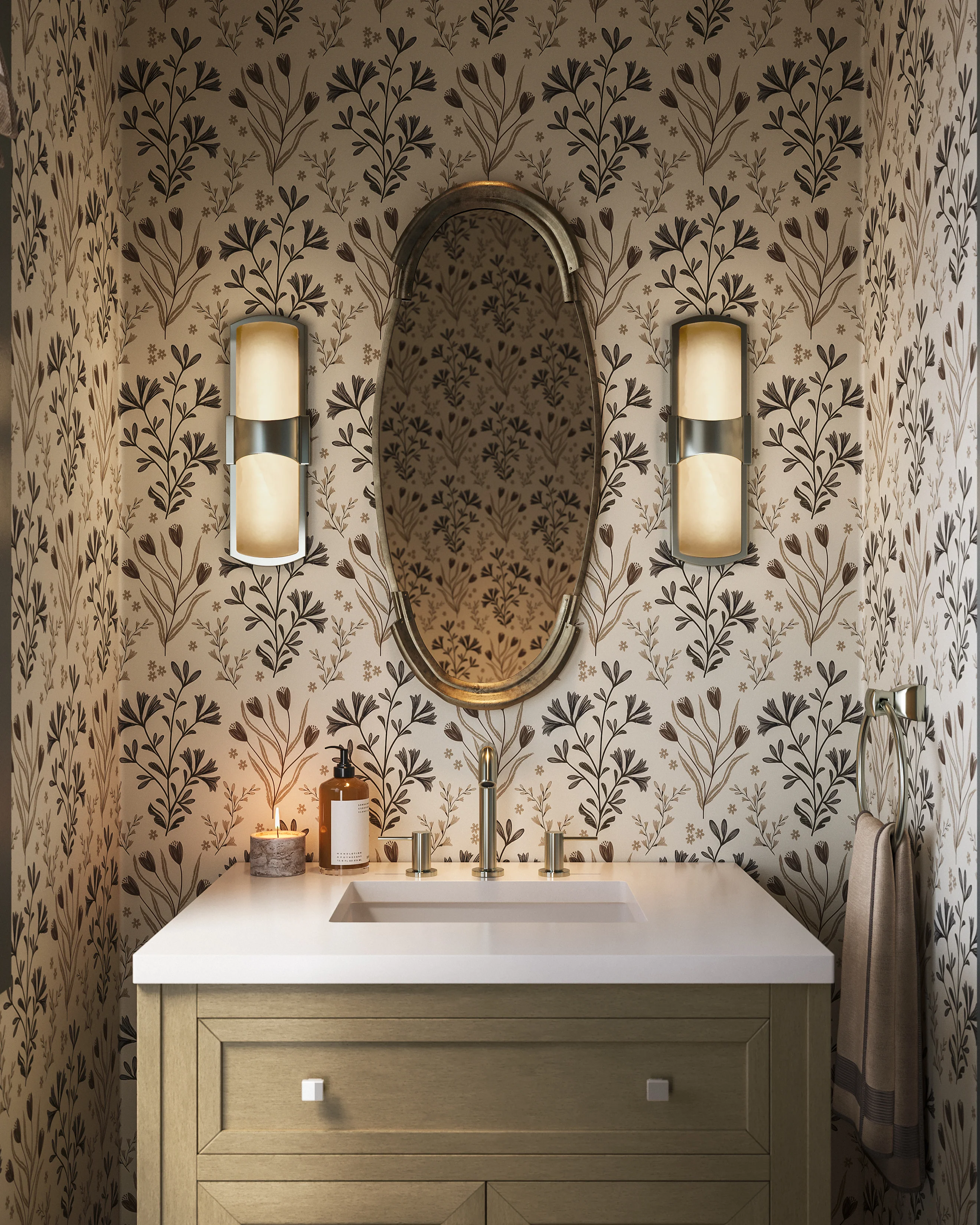 Janelle 30" Single Vanity in Walnut Whisper with 3 cm White Zeus Silestone Top - Image 10