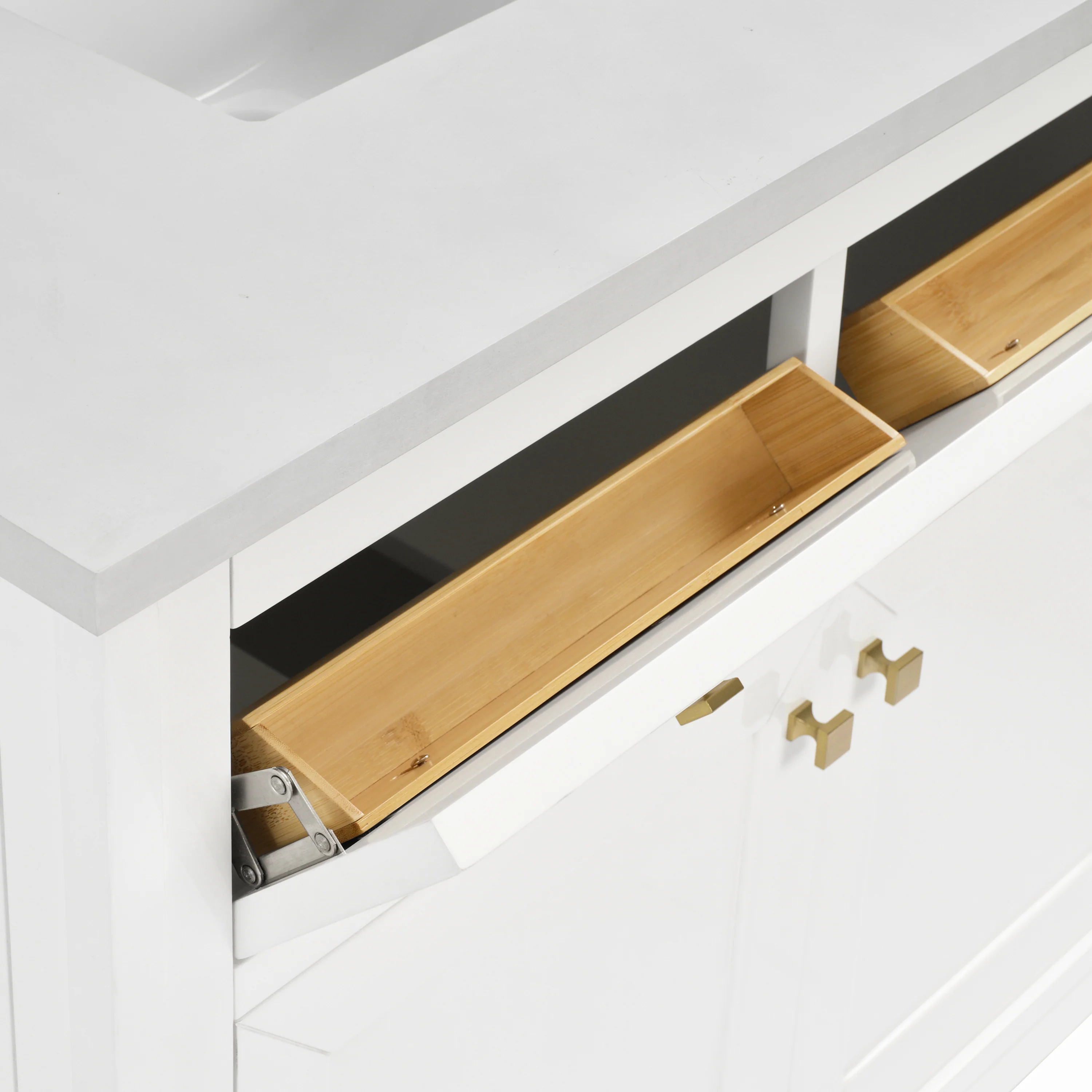 Janelle 36" Single Vanity in Glossy White with 3 cm White Zeus Silestone Top - Image 9