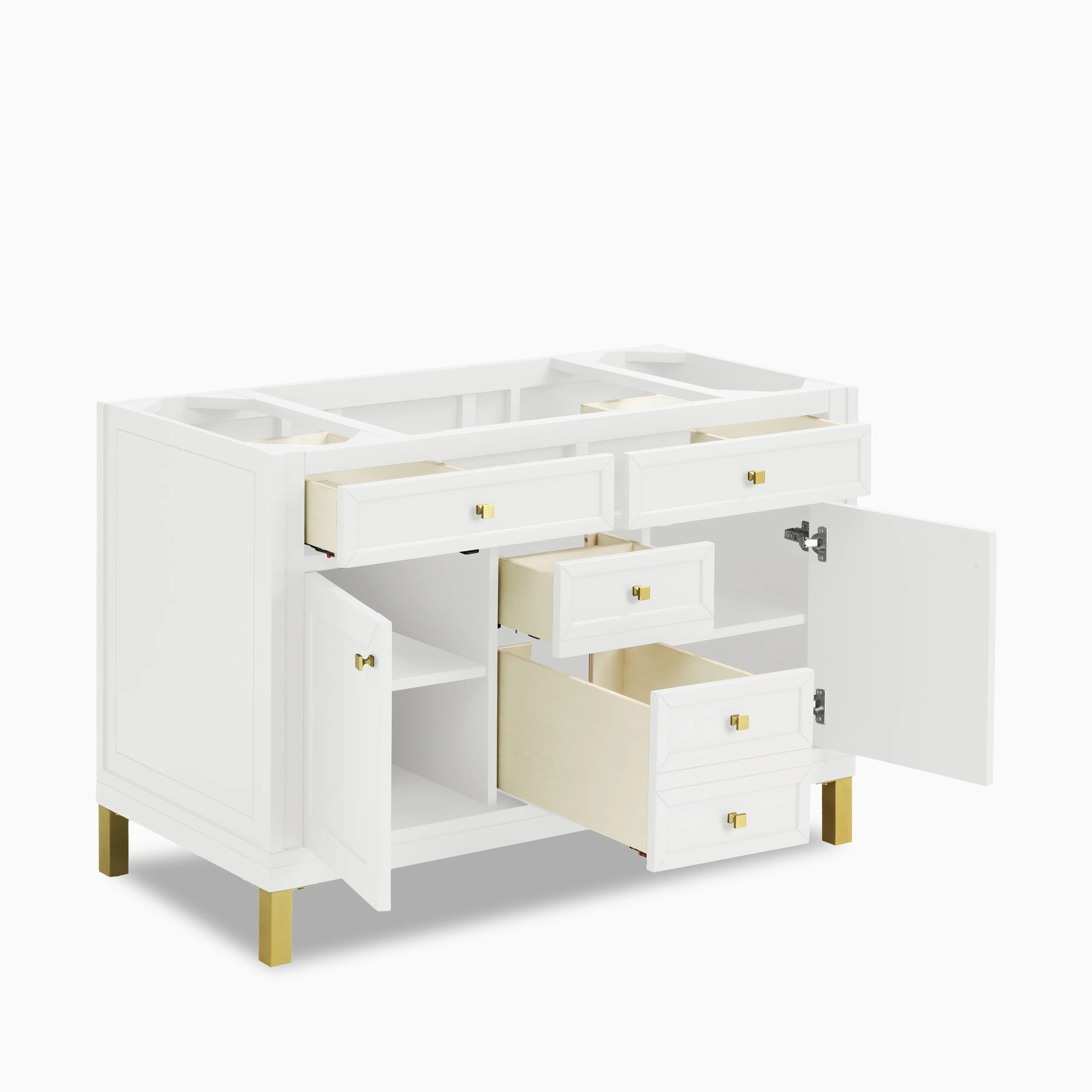 Janelle 48" Single Vanity in Glossy White with 3 cm White Zeus Silestone Top - Image 3