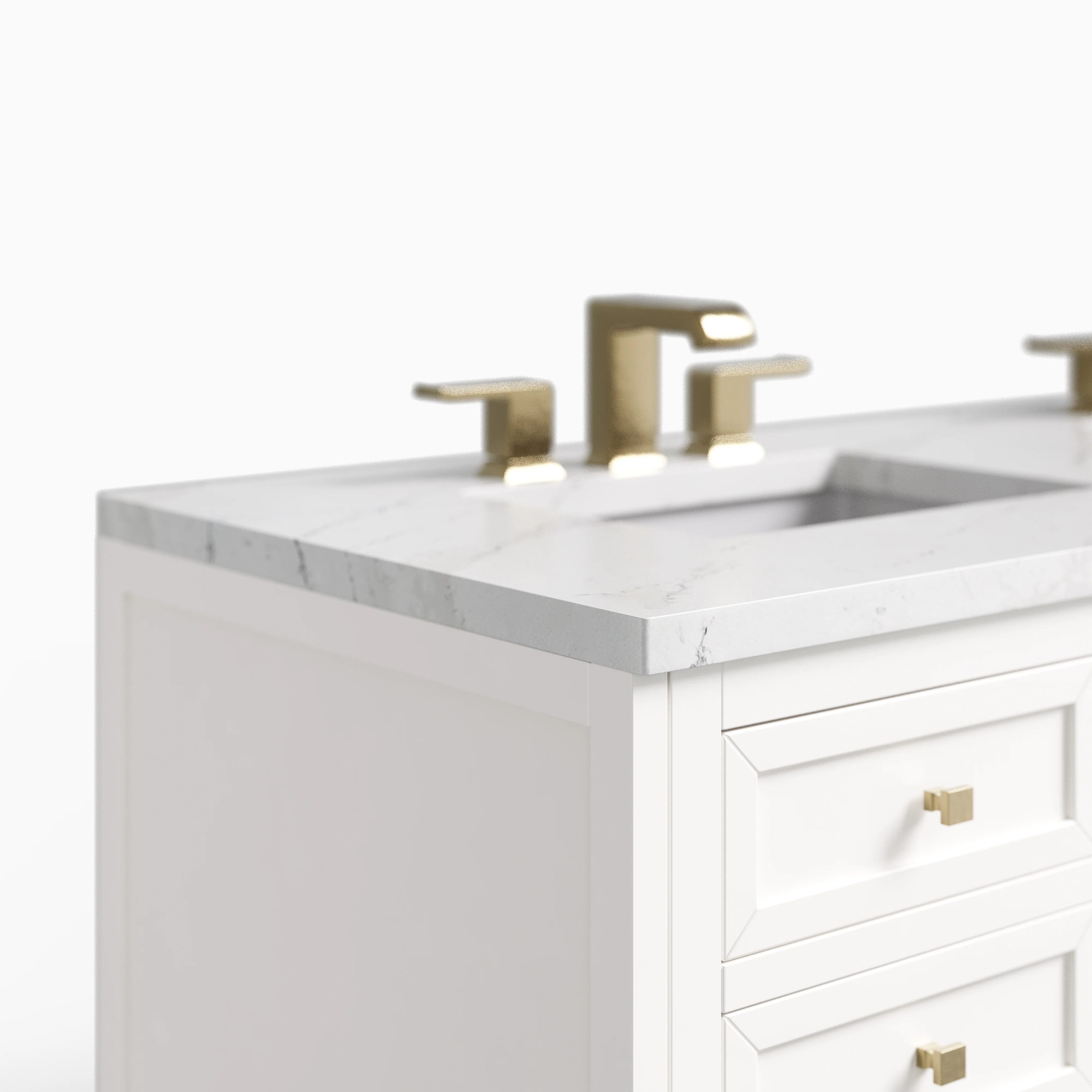 Janelle 60" Double Vanity in Glossy White with 3 cm Ethereal Noctis Silestone Top - Image 4