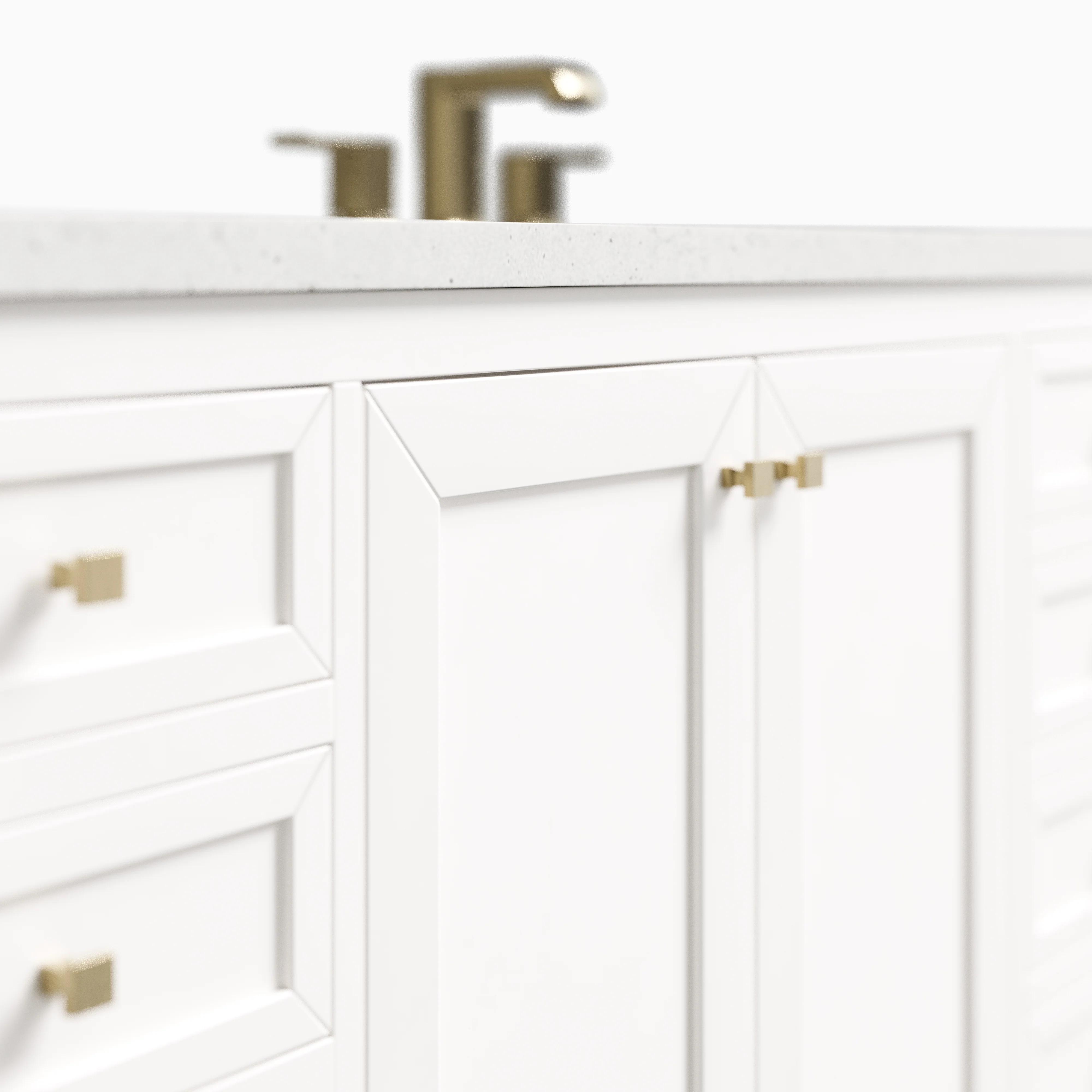 Janelle 60" Double Vanity in Glossy White with 3 cm Lime Delight Silestone Top - Image 5
