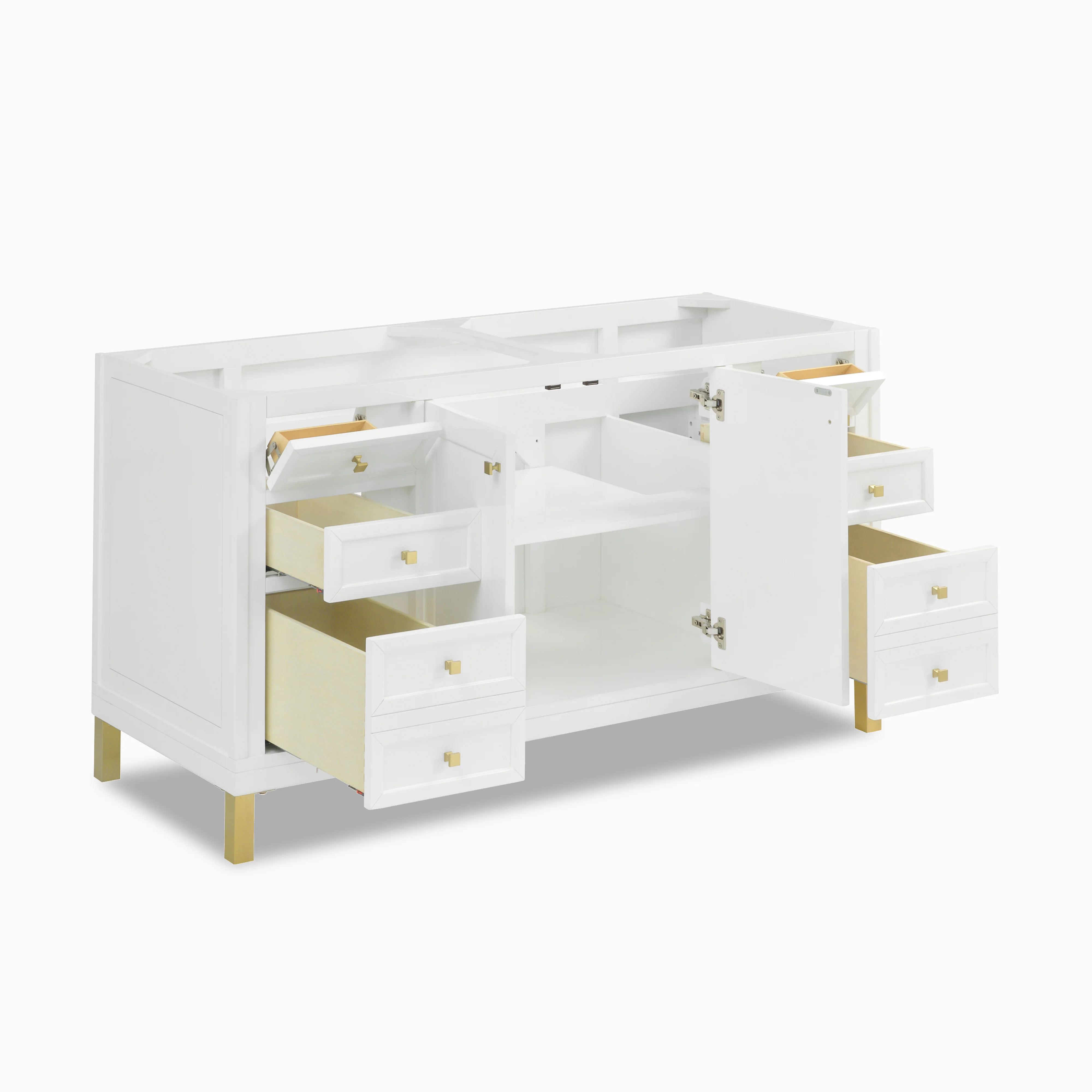 Janelle 60" Double Vanity in Glossy White with 3 cm White Zeus Silestone Top - Image 3