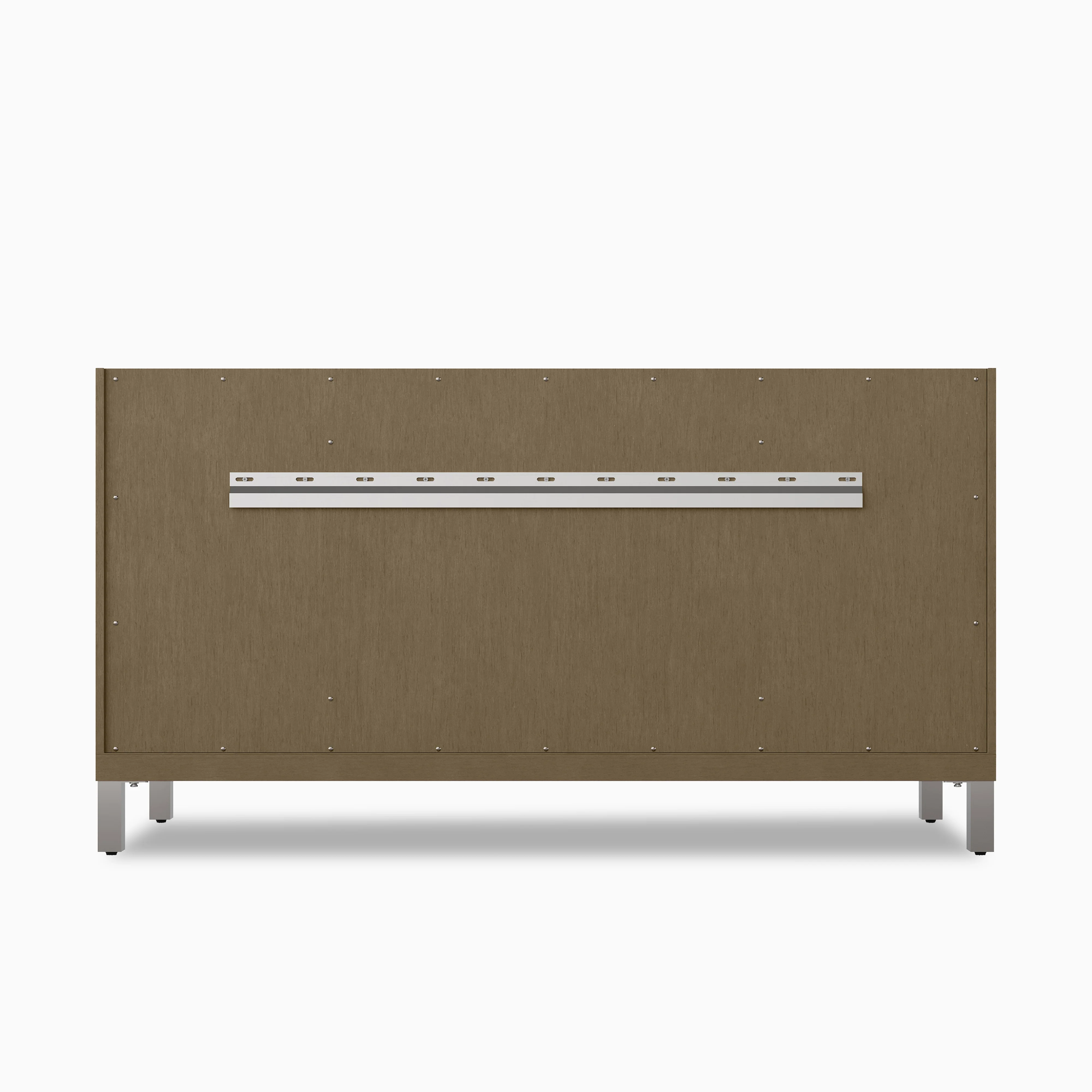 Janelle 60" Single Vanity in Walnut Whisper with 3 cm White Zeus Silestone Top - Image 5