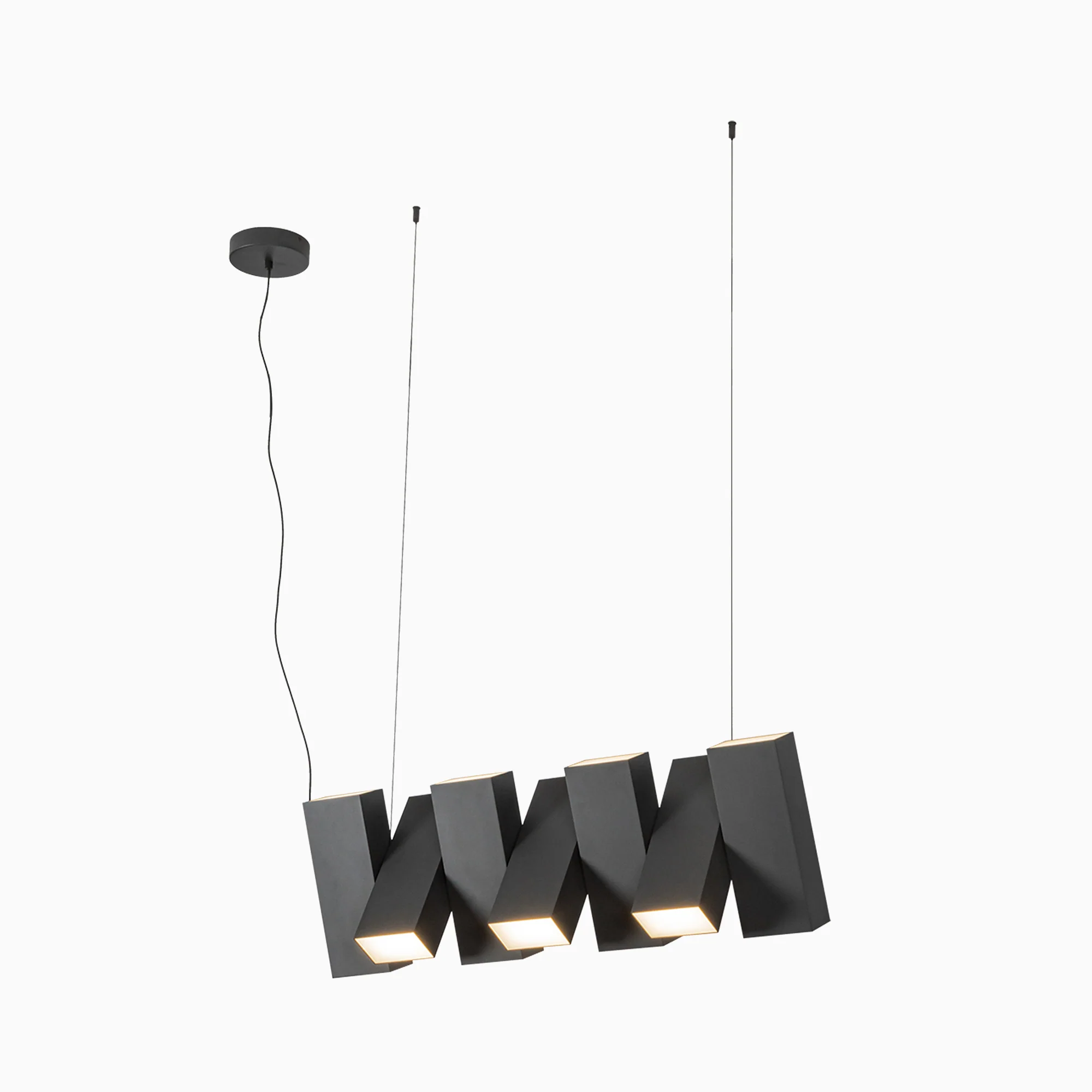 Jenkins 35" LED Linear Pendant in Black, Universal Voltage