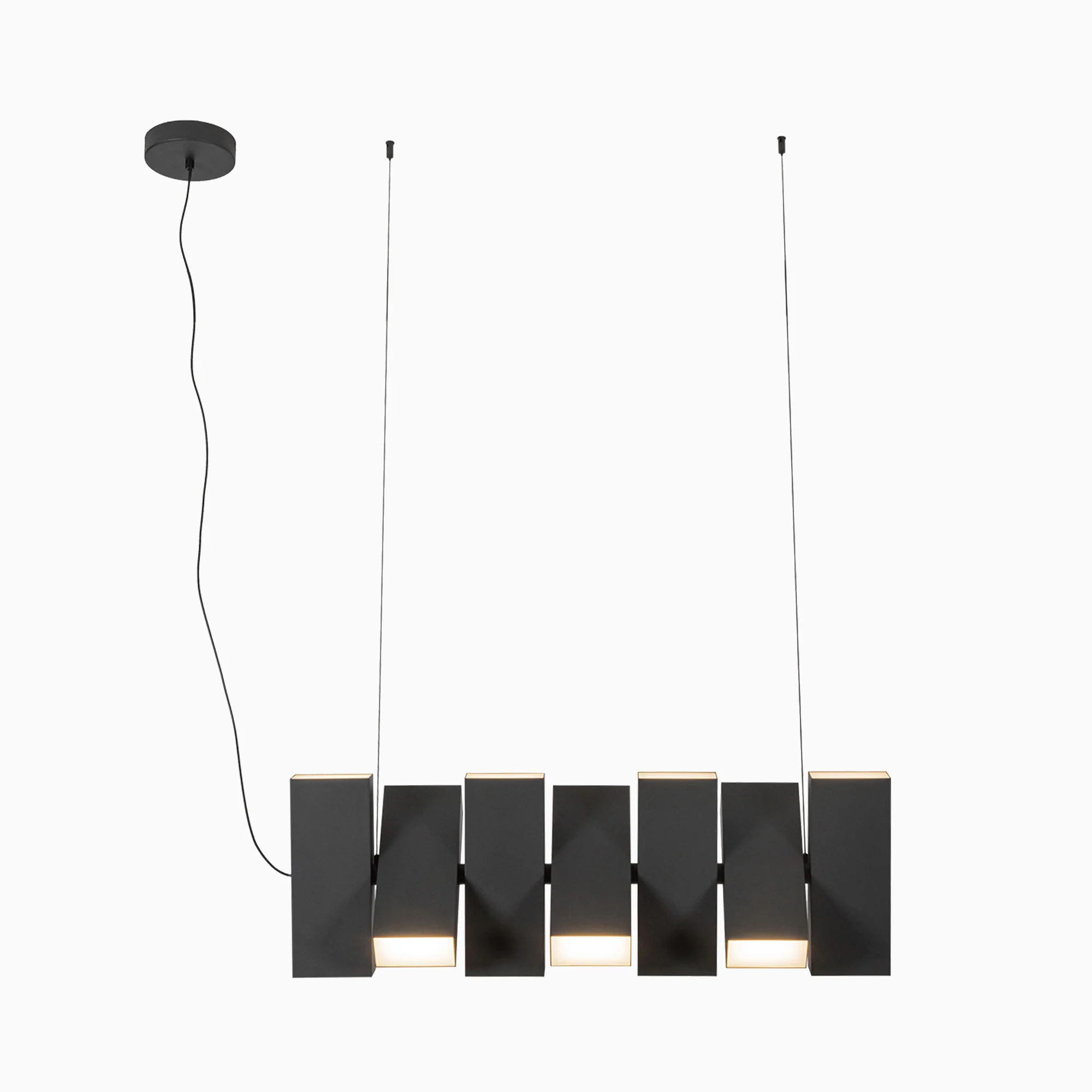 Jenkins 35" LED Linear Pendant in Black, Universal Voltage - Image 3