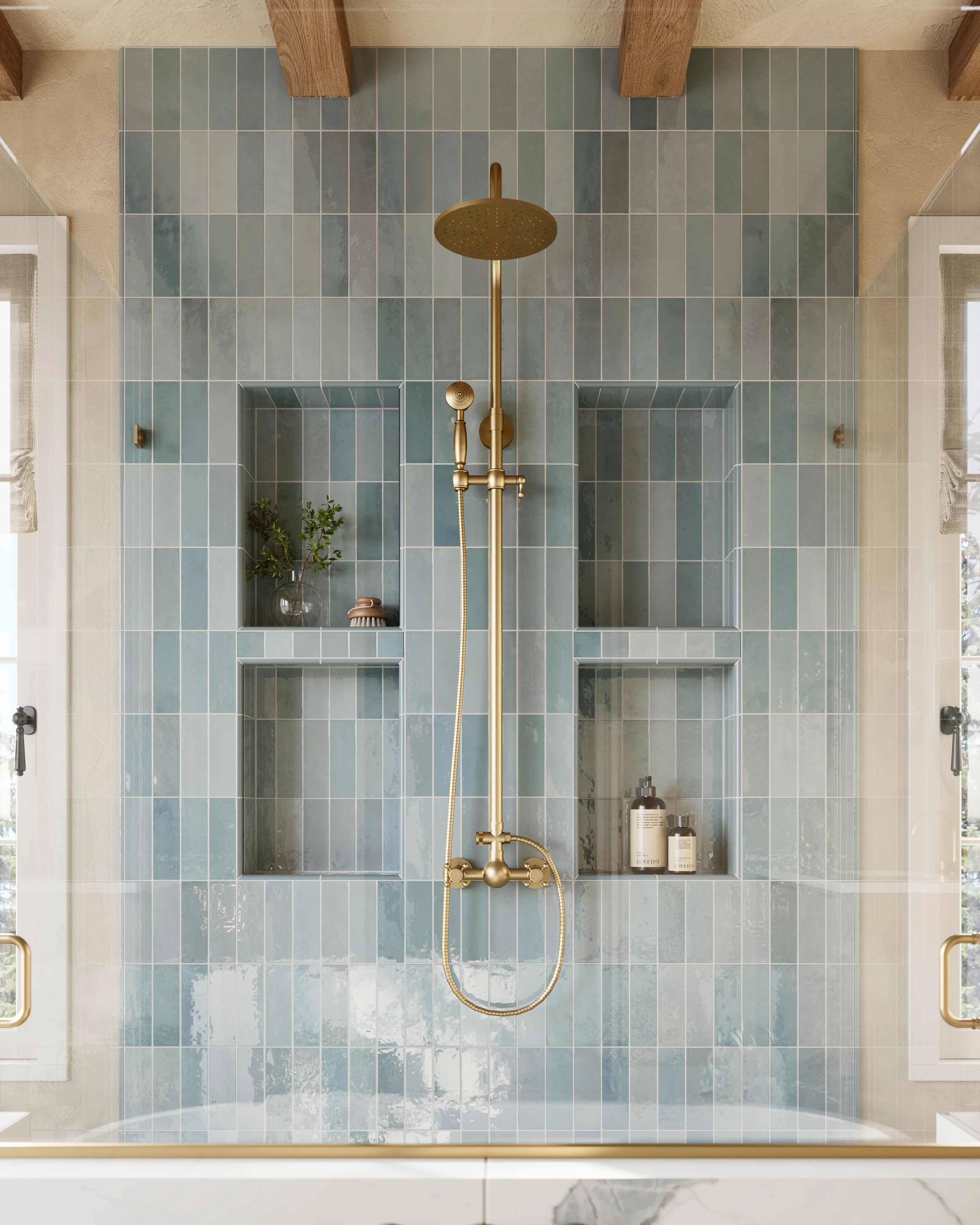 Jojo 2 x 6 Glossy Ceramic Tile in Aqua - Image 2