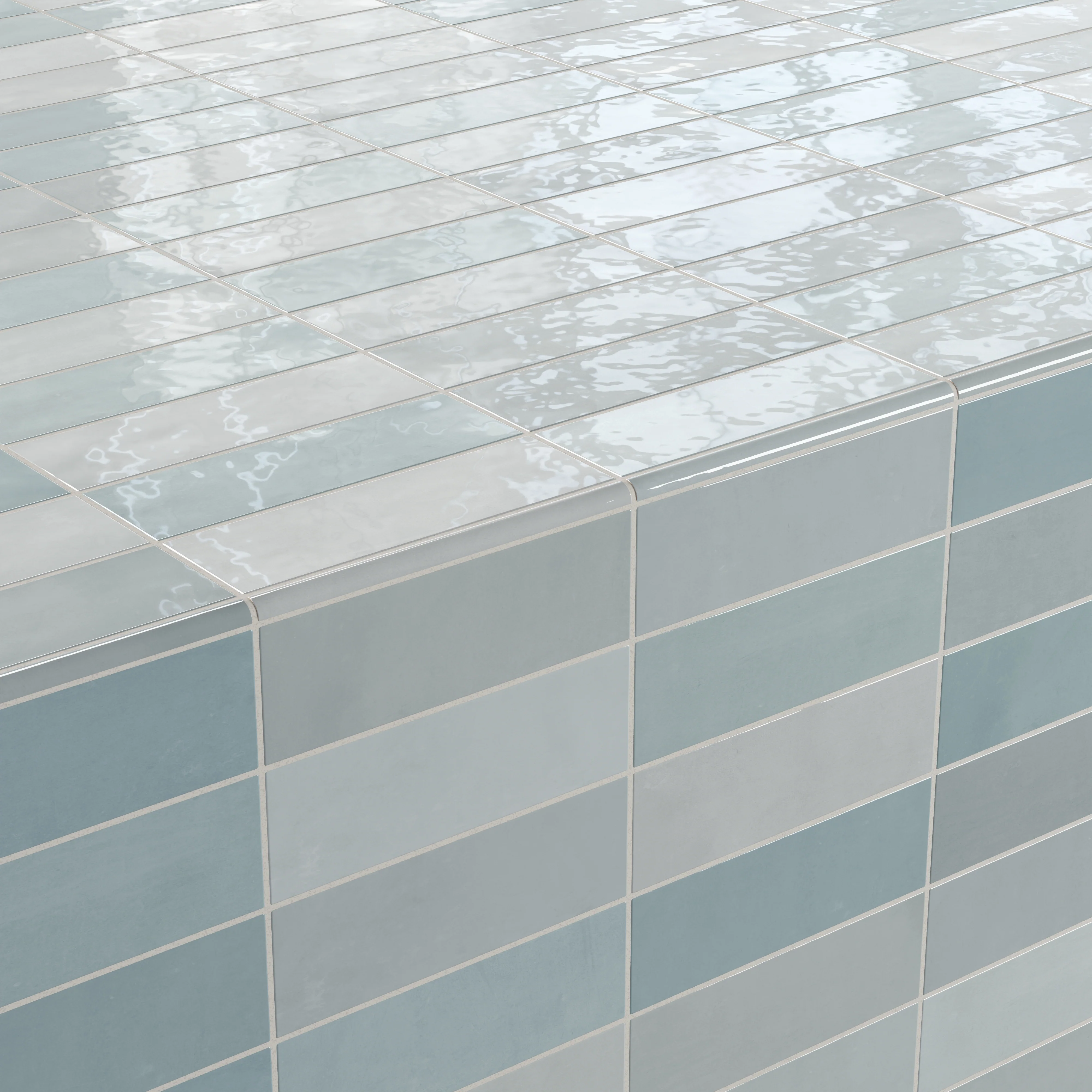 Jojo 0.43 x 6 Trim Glossy Porcelain Tile in Aqua - Image 5