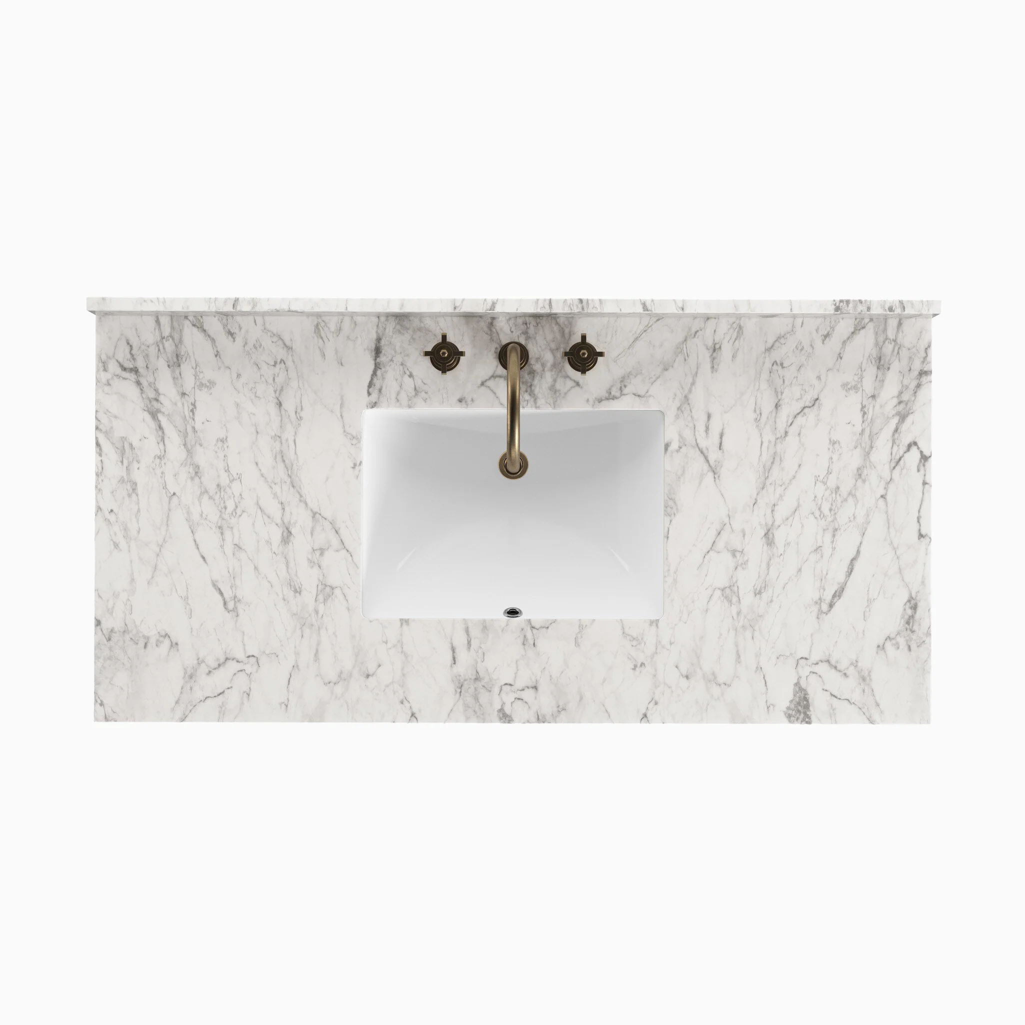 Josephine 48" Single Vanity in Satin Drifted Black Veneer with Carrara Marble Top - Image 5