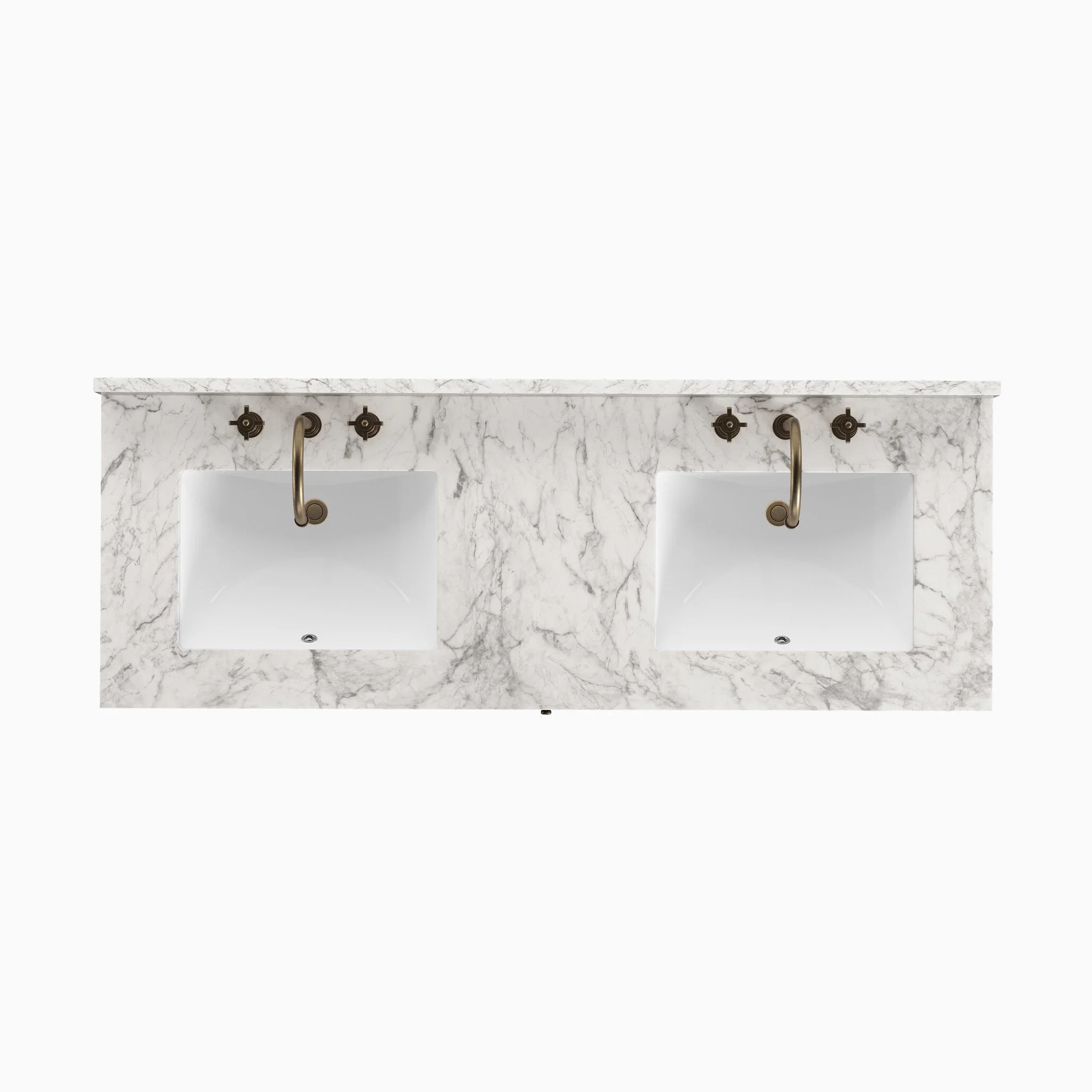 Josephine 60" Double Vanity in Satin Drifted Black Veneer with Carrara Marble Top - Image 4