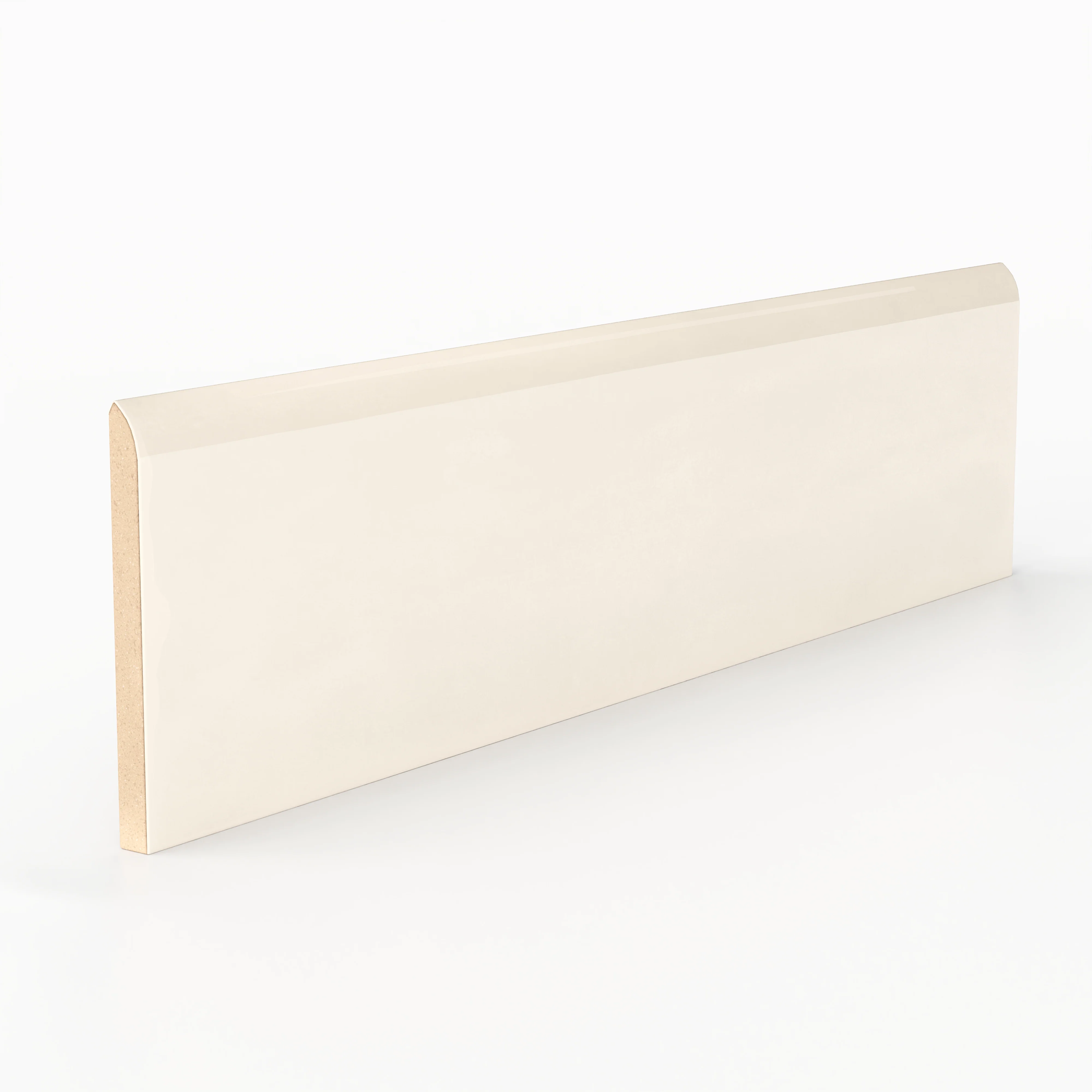 Josie 3 x 10 Bullnose Glossy Ceramic Tile in Cream - Image 2