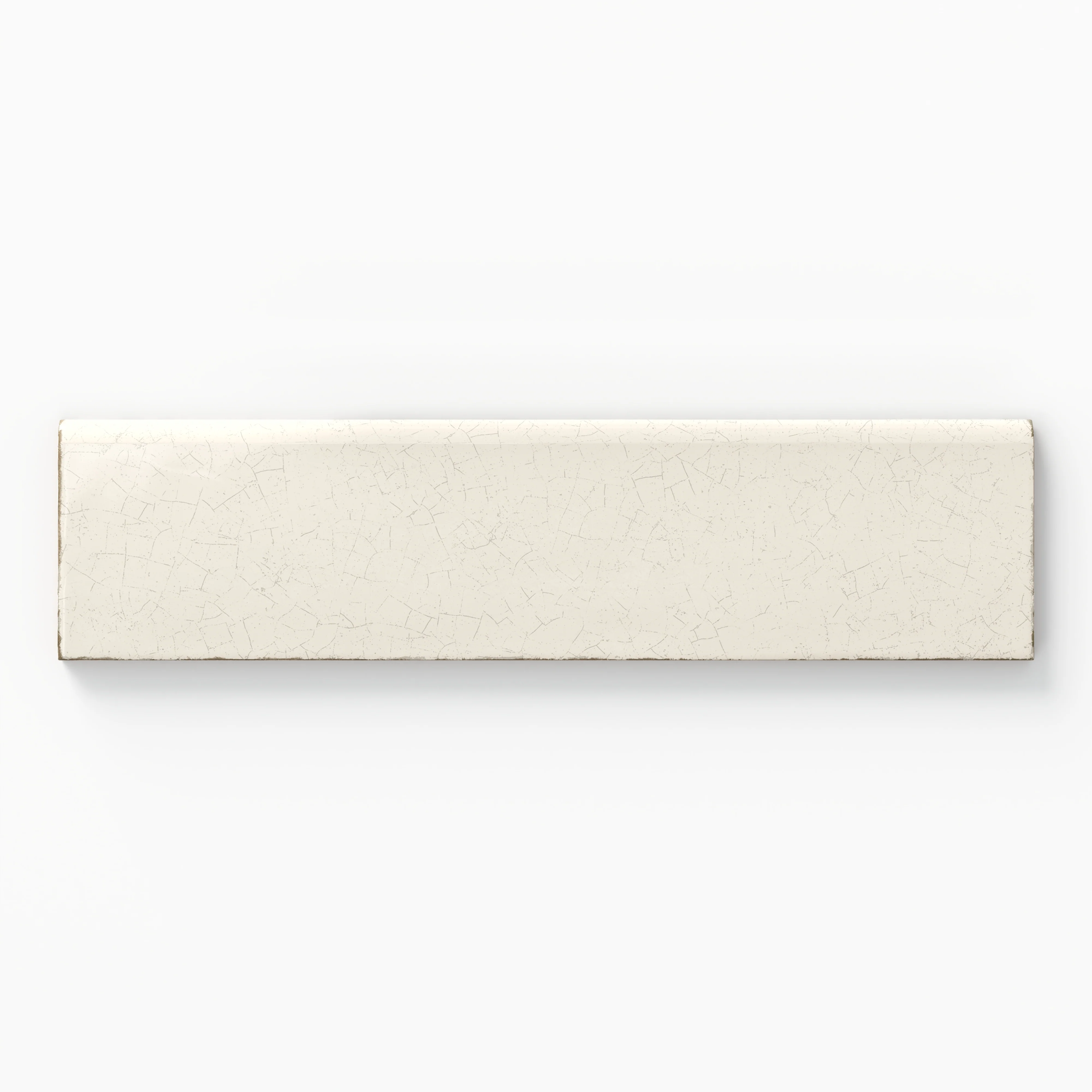 Josie 3 x 12 Bullnose Crackled Ceramic Tile in Cream