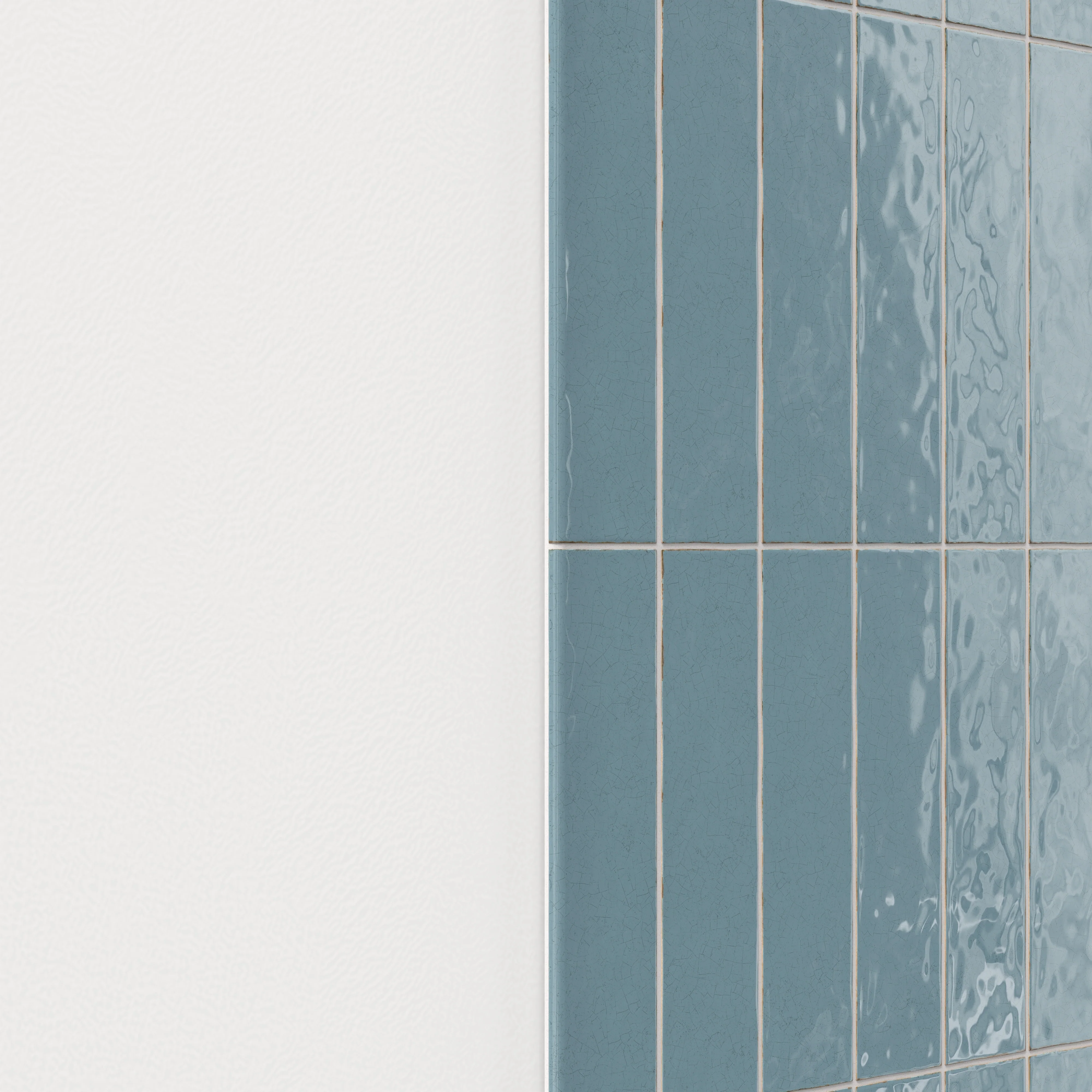 Josie 3 x 12 Bullnose Crackled Ceramic Tile in Ocean - Image 3