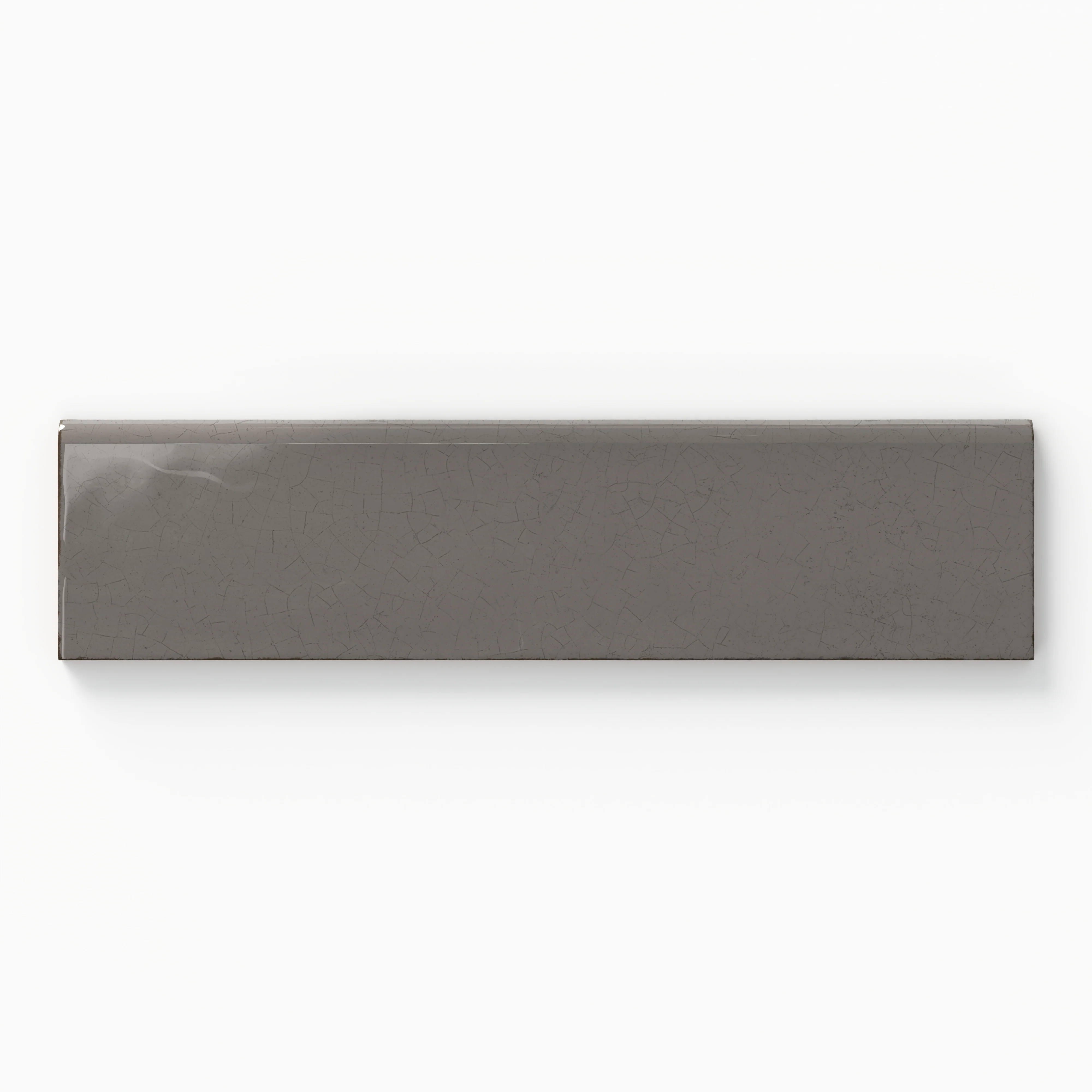 Josie 3 x 12 Bullnose Crackled Ceramic Tile in Taupe