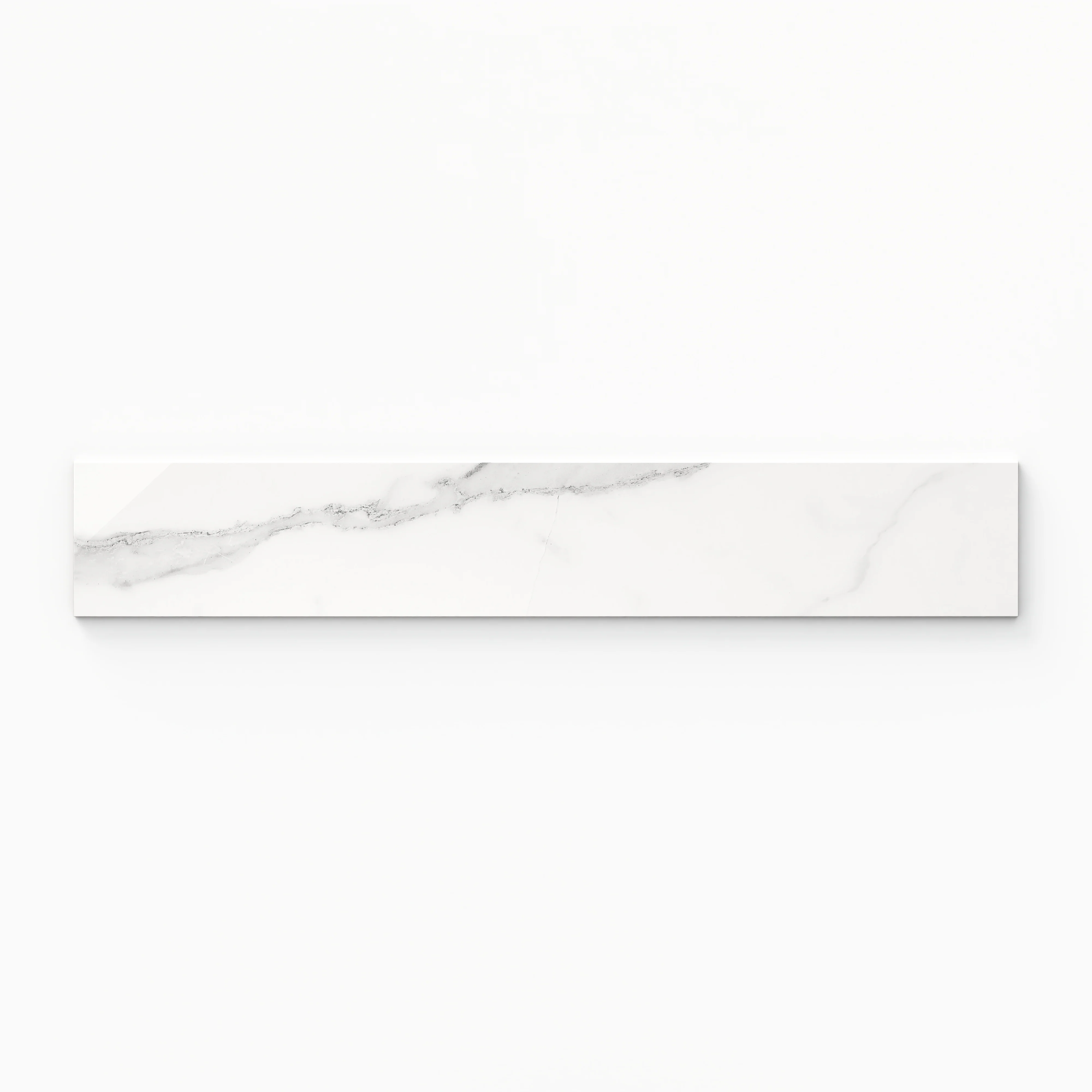 Julianna 4 x 24 Polished Porcelain Bullnose Tile in Carrara