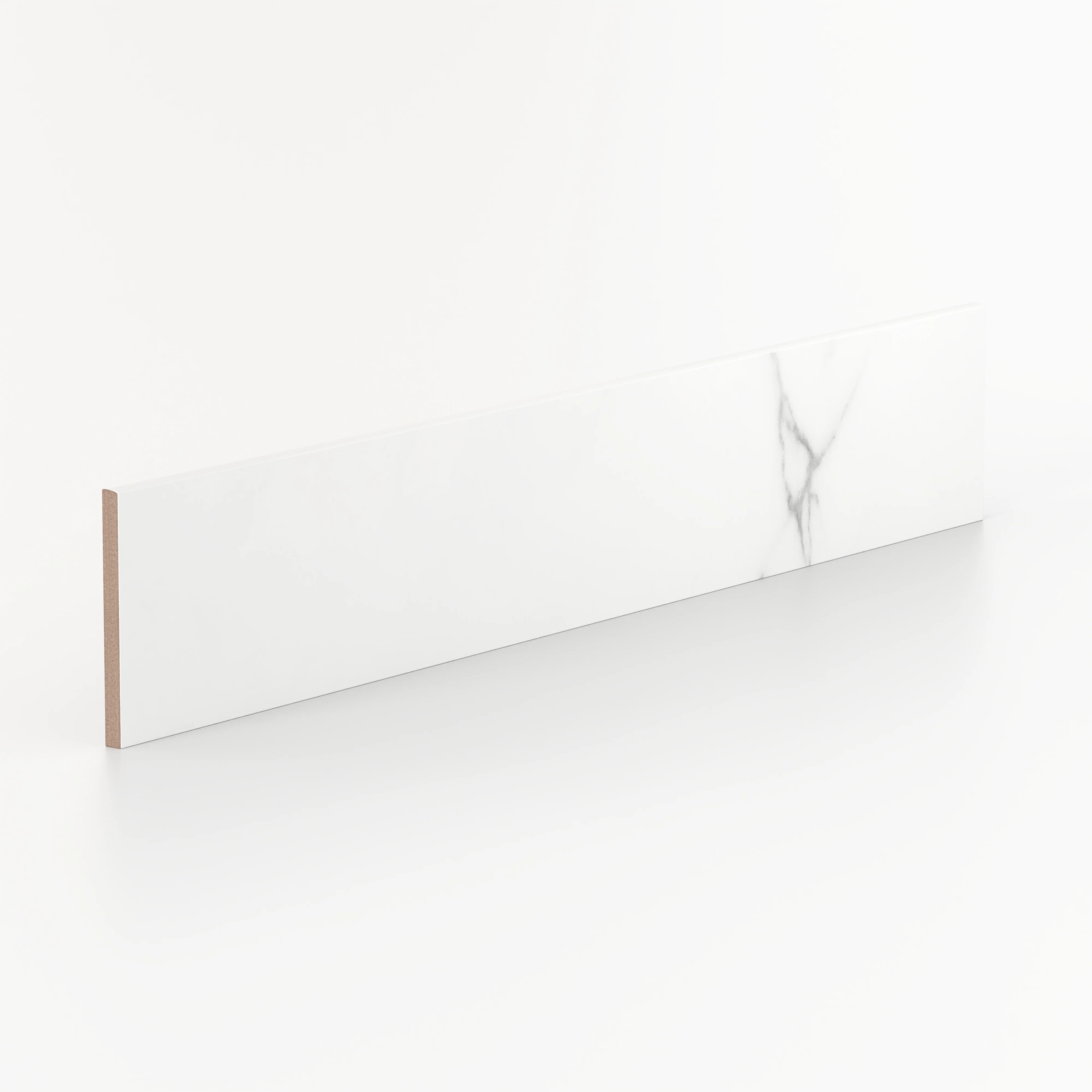 Julianna 4 x 24 Satin Porcelain Bullnose Tile in Carrara - Image 2
