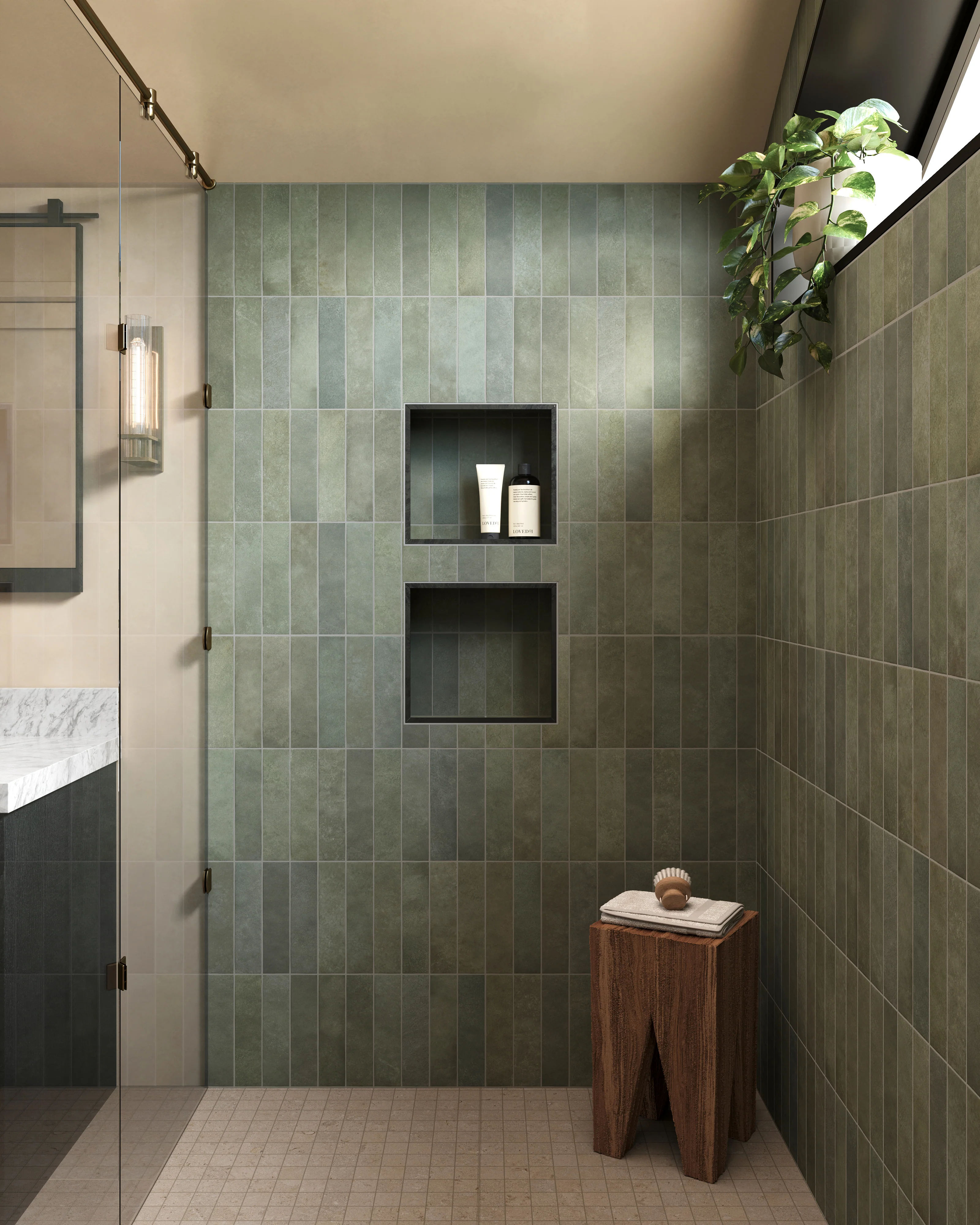 Wren 2 x 2 Matte Porcelain Round Mosaic Tile in Dune - Image 2