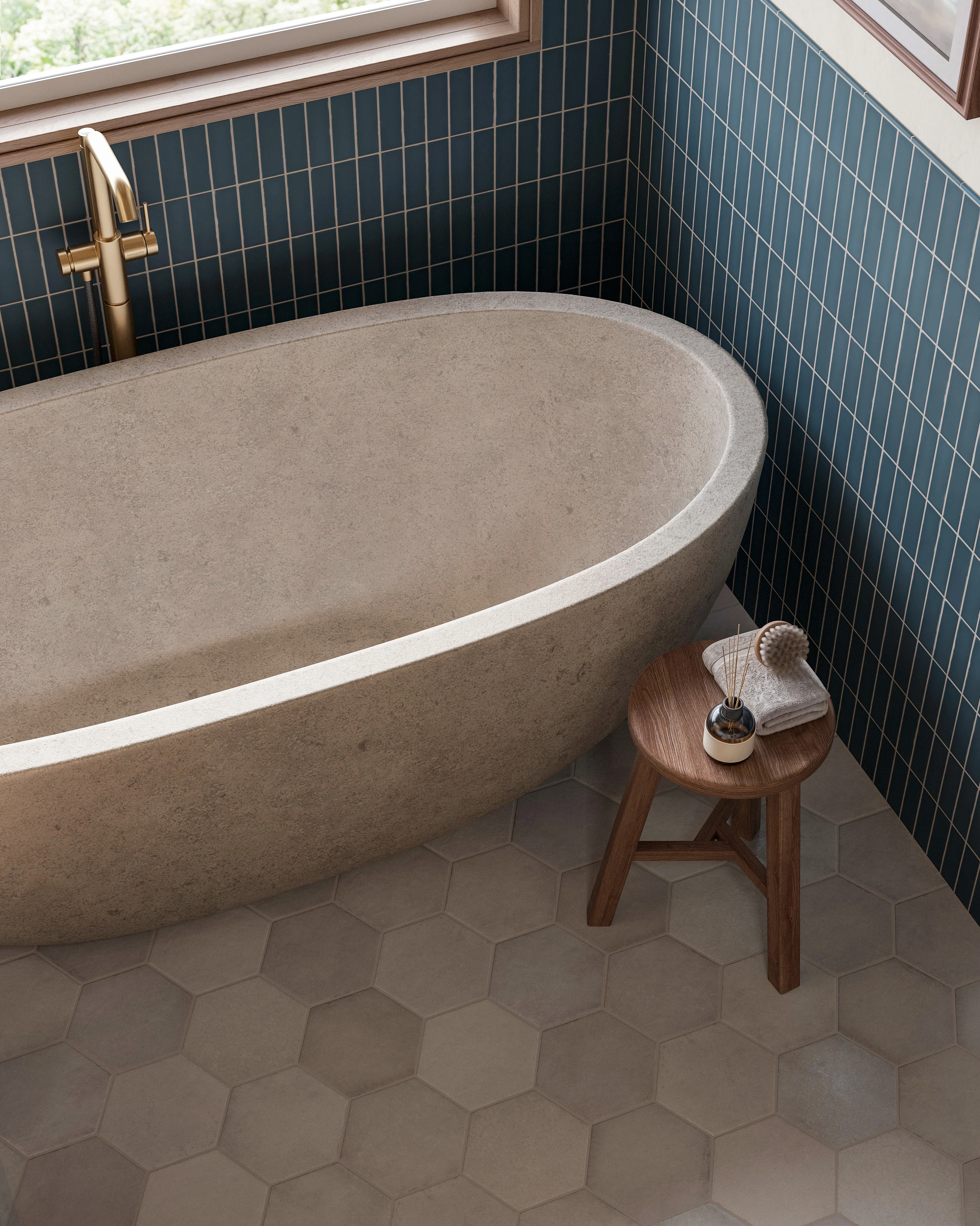 Juliet 7 x 8 Hexagon Matte Porcelain Tile in Pearl - Image 7