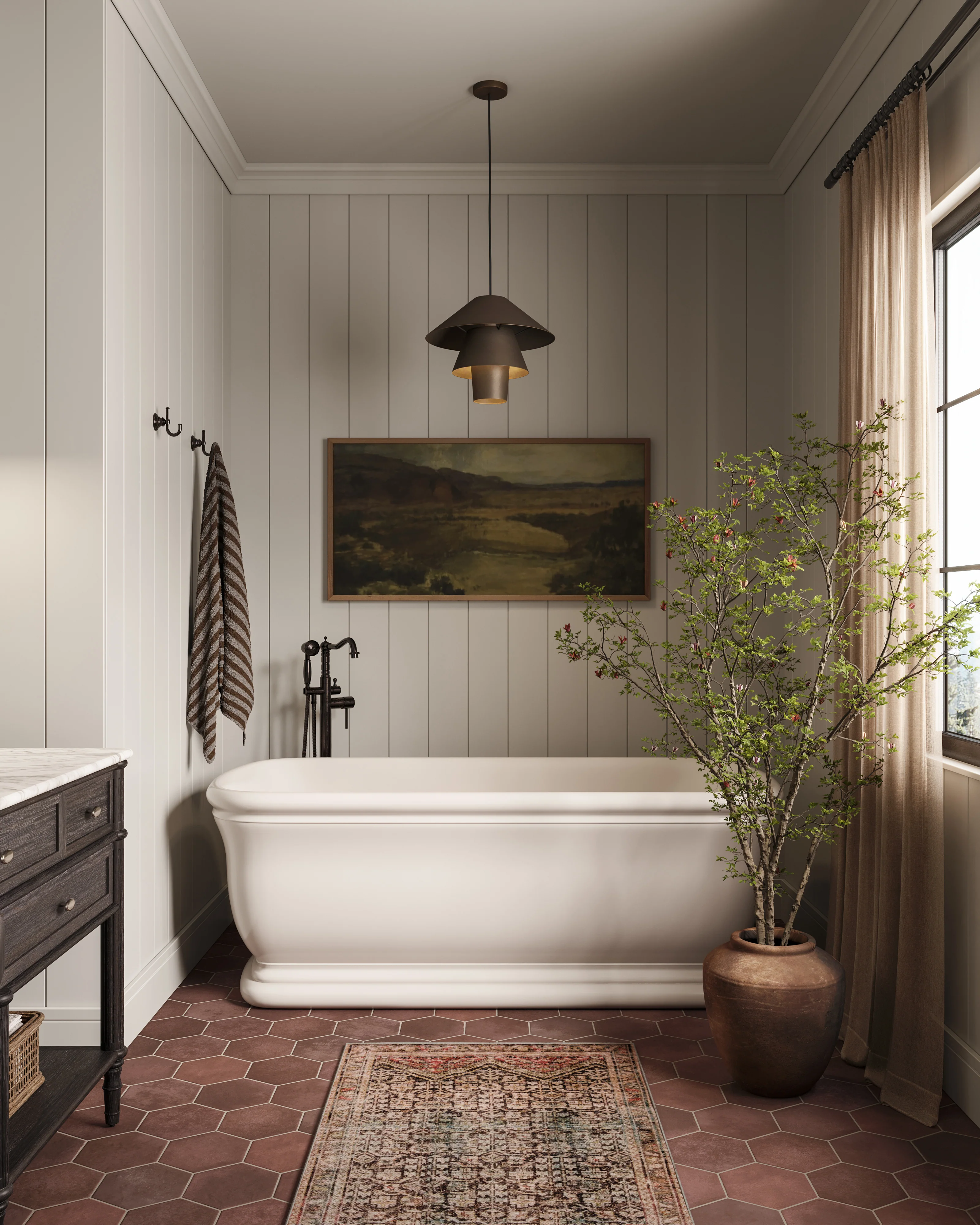 Juliet 7 x 8 Hexagon Matte Porcelain Tile in Rust - Image 10