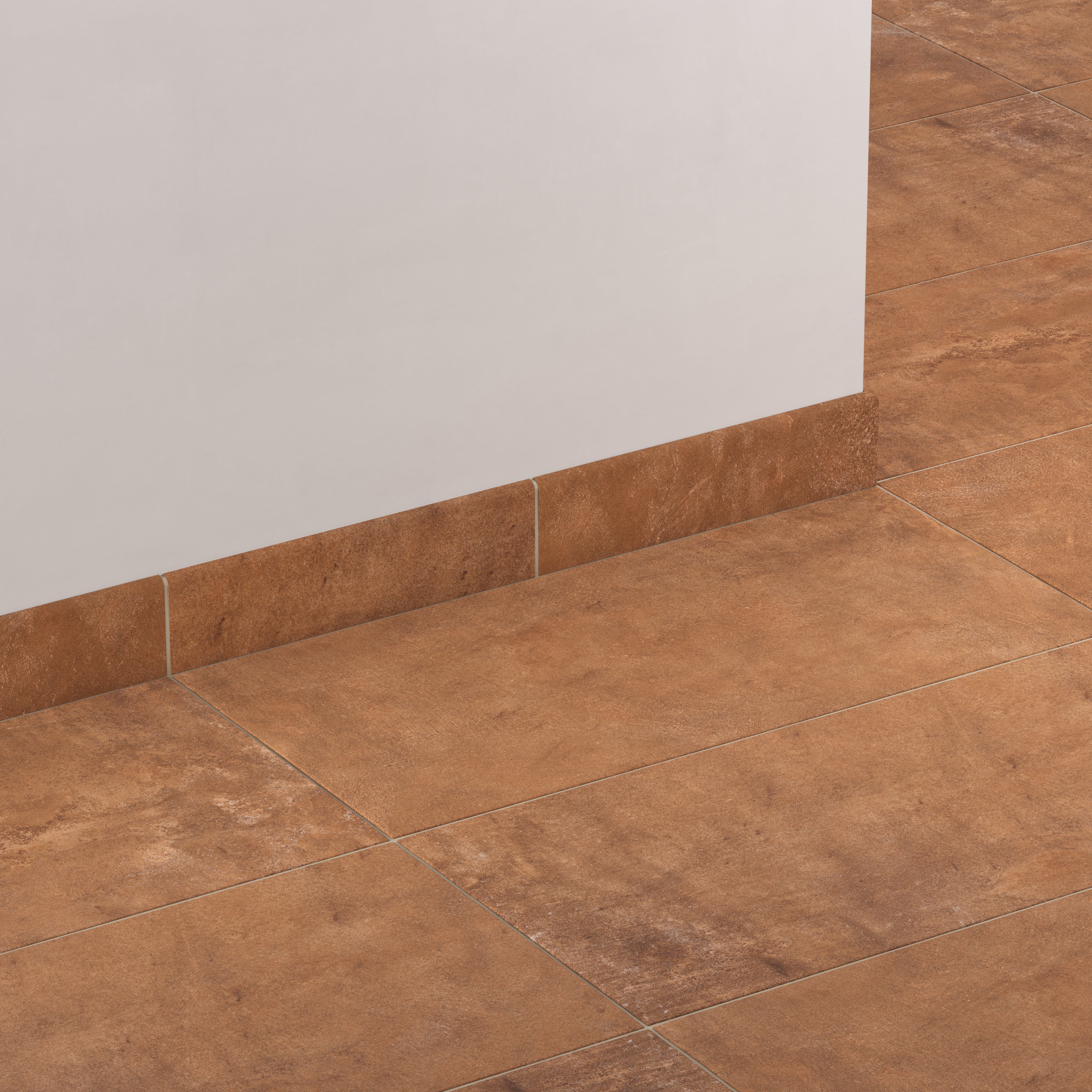Kai 3 x 12 Bullnose Matte Porcelain Tile in Terracotta - Image 3