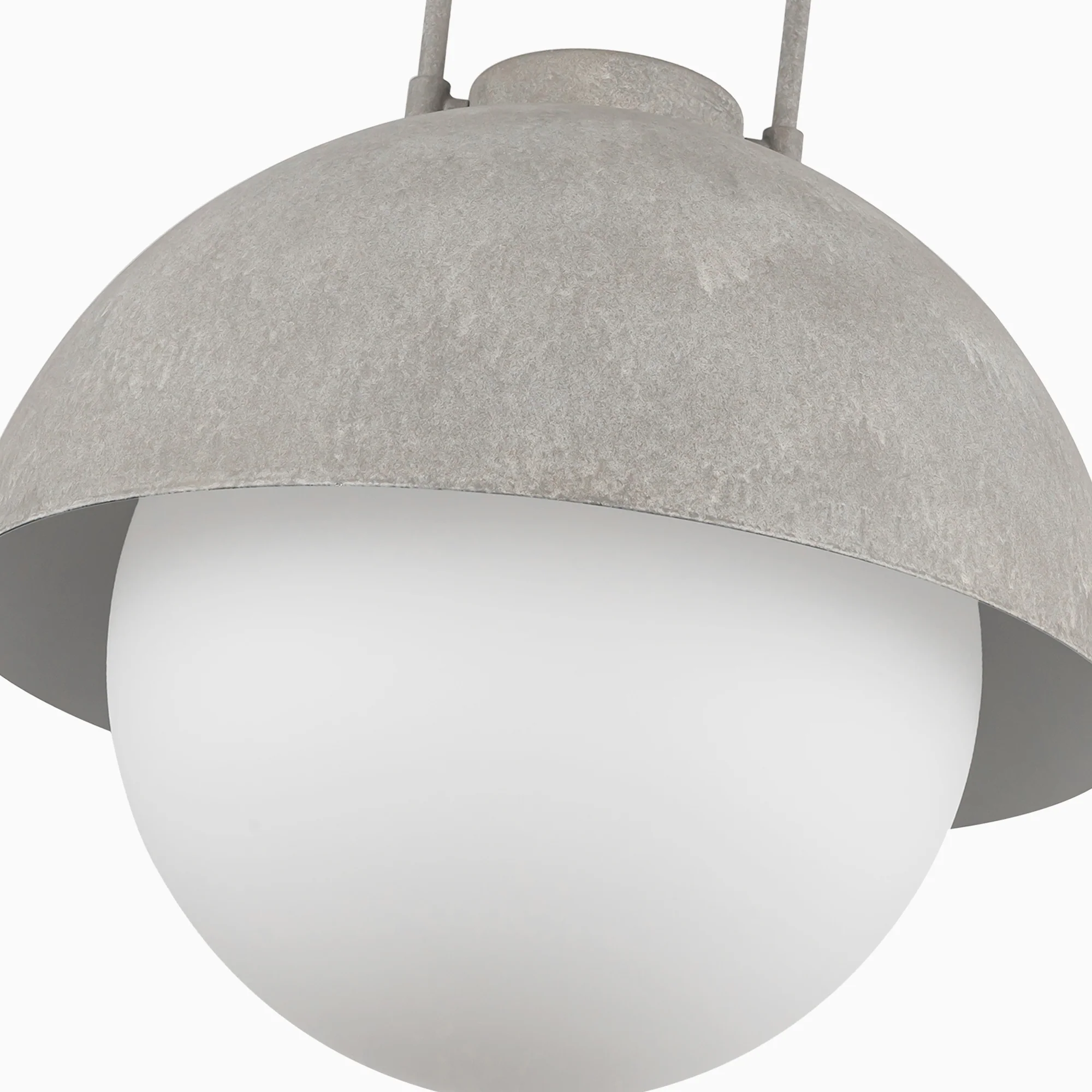 Kealy 16" 1 Light Pendant with Steel Shade/Opal Matte Glass - Image 3
