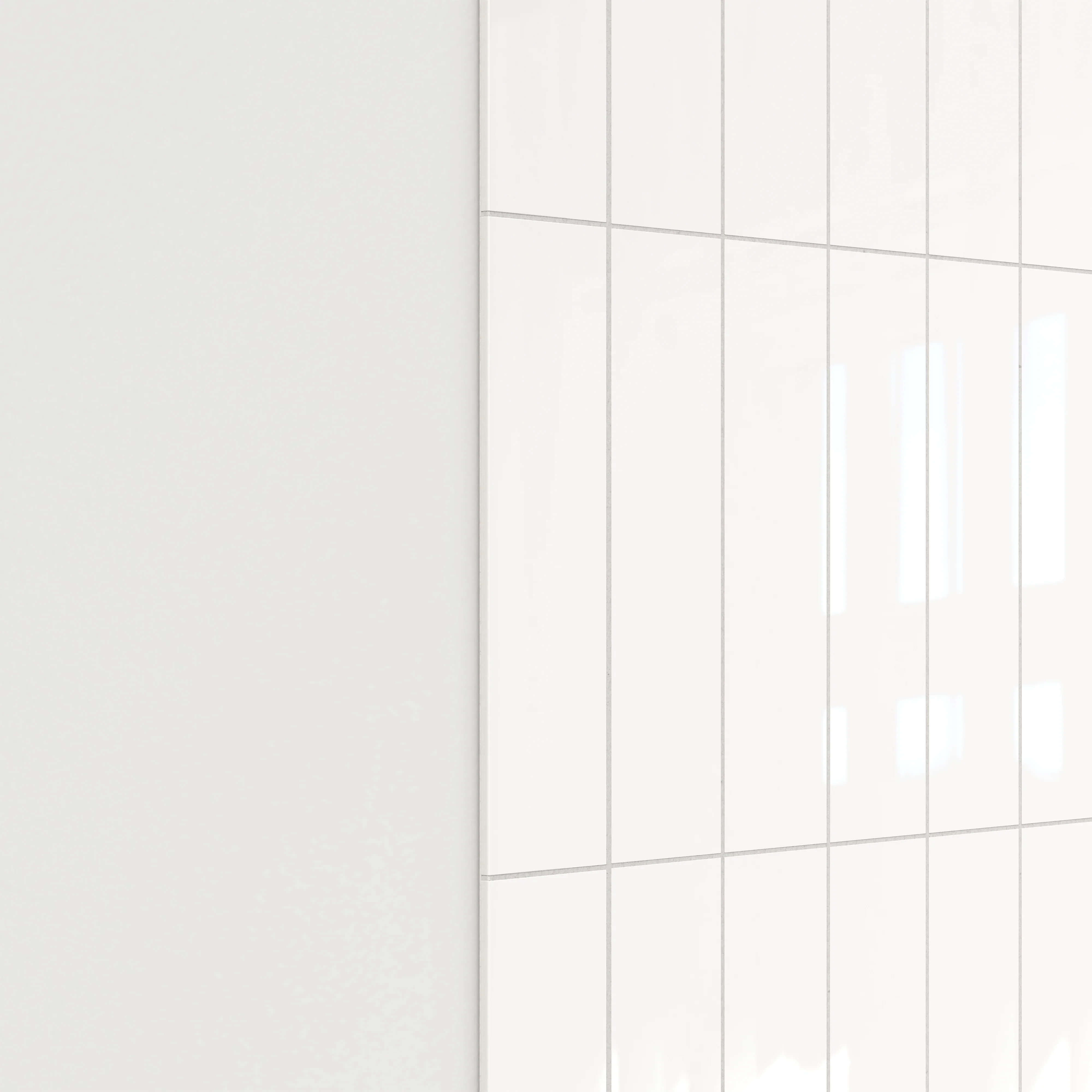 Kinsley 4 x 16 Glossy Ceramic Bullnose Tile in Branco - Image 3
