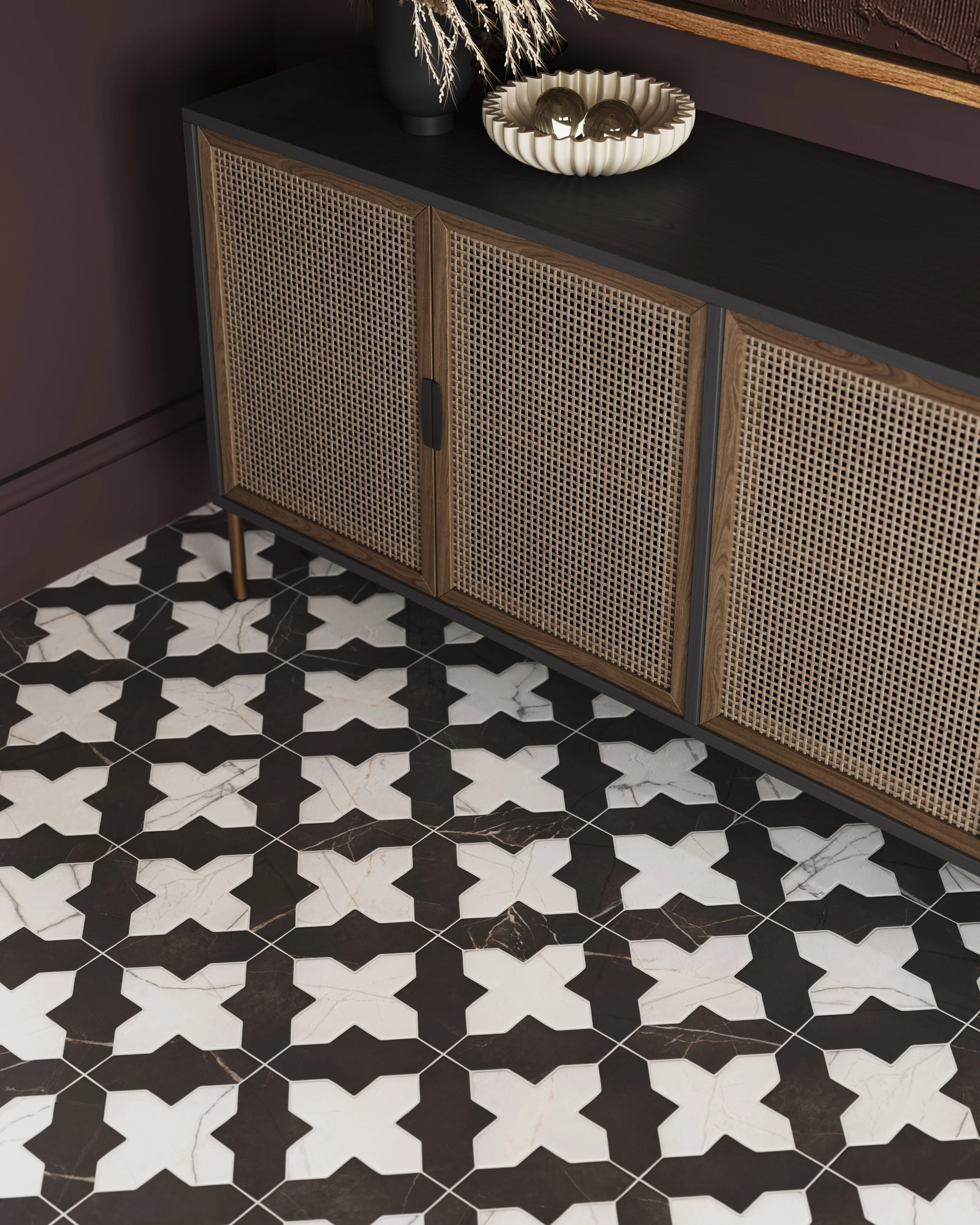 Large Aria Sideboard in Black and Gold - Image 8