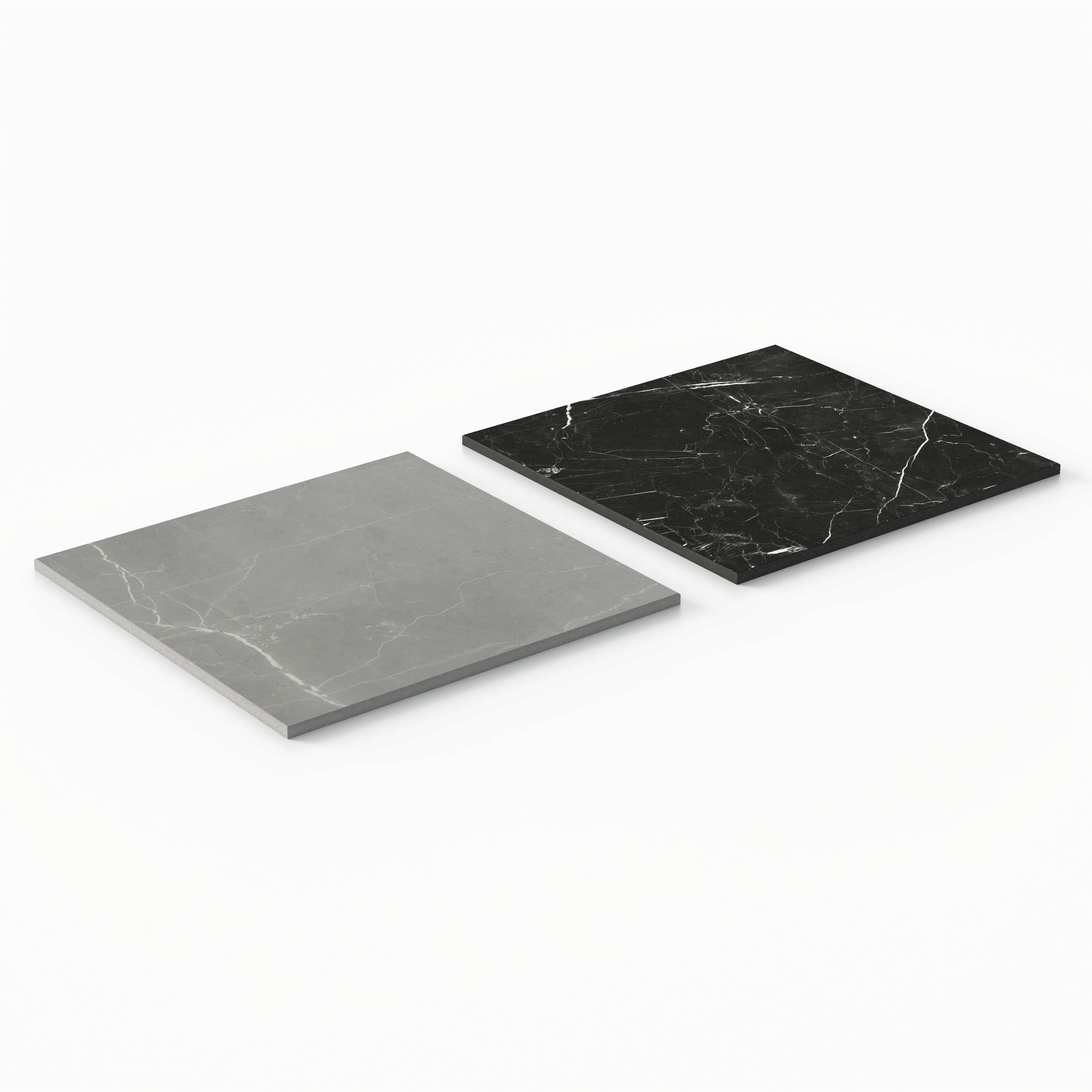 Leona 12 x 12 Checkerboard Matte Porcelain Tile in Amani Grey and Nero Marquina - Image 4