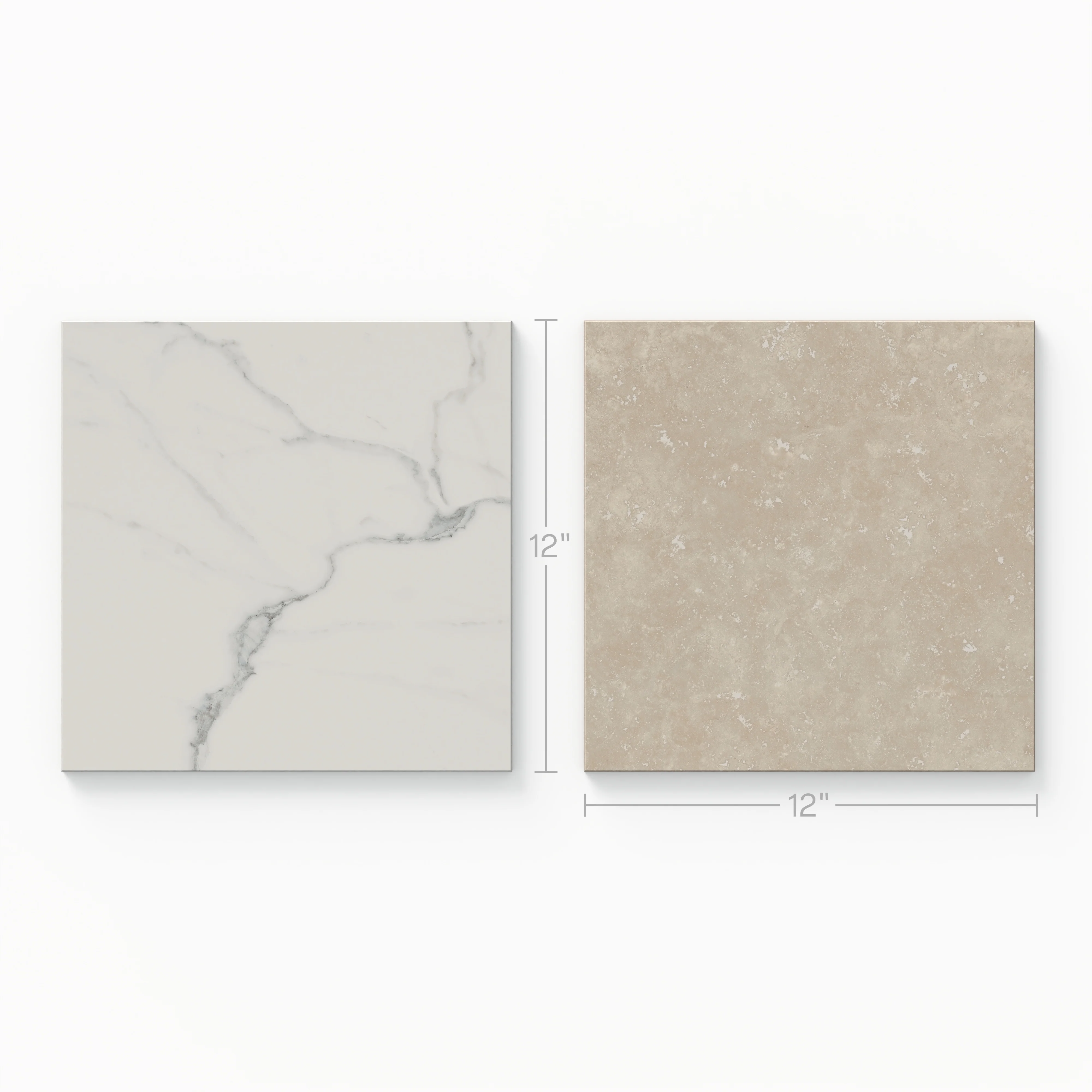 Leona 12 x 12 Checkerboard Matte Porcelain Tile in Calacatta and Marfil - Image 3