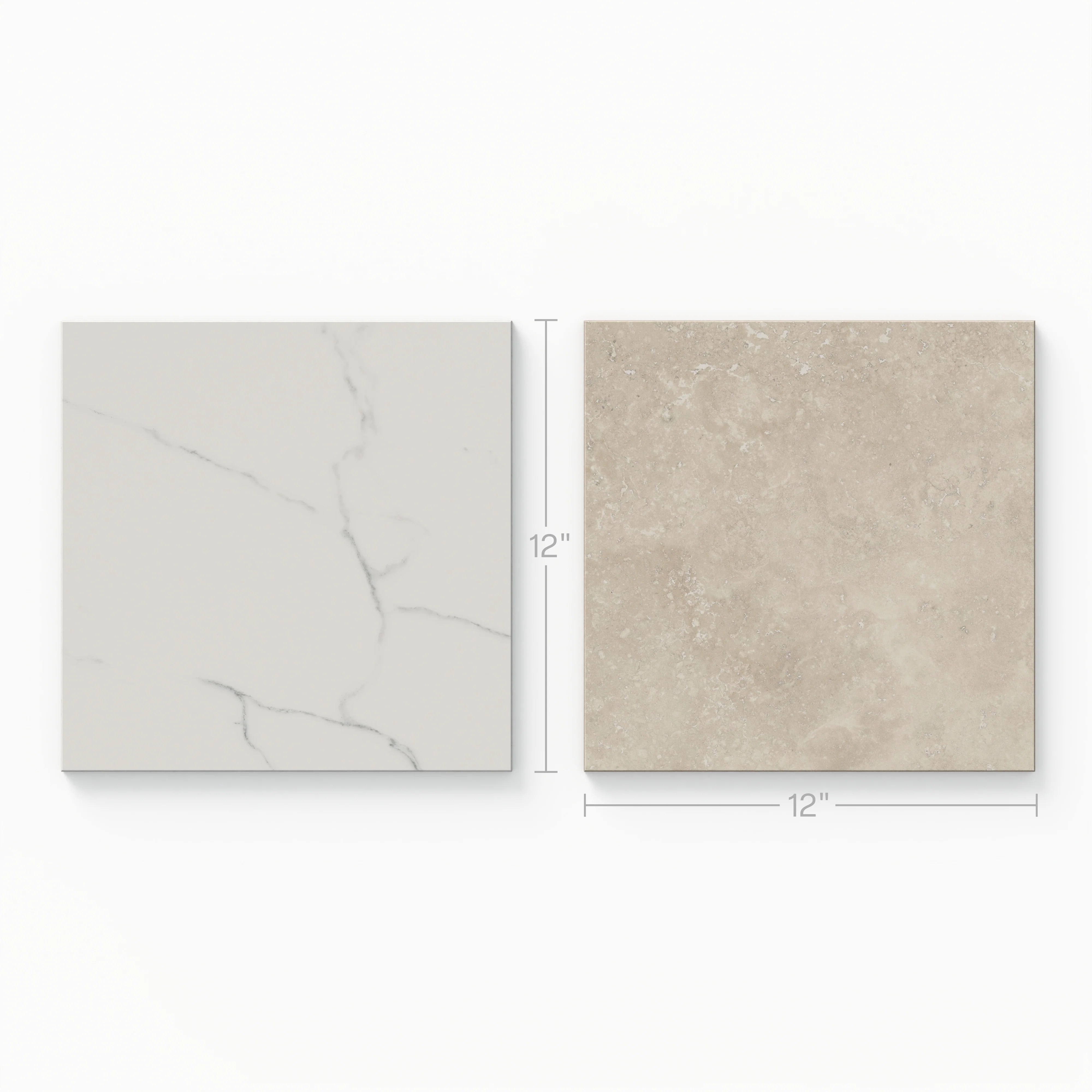 Leona 12 x 12 Checkerboard Polished Porcelain Tile in Calacatta and Marfil - Image 2