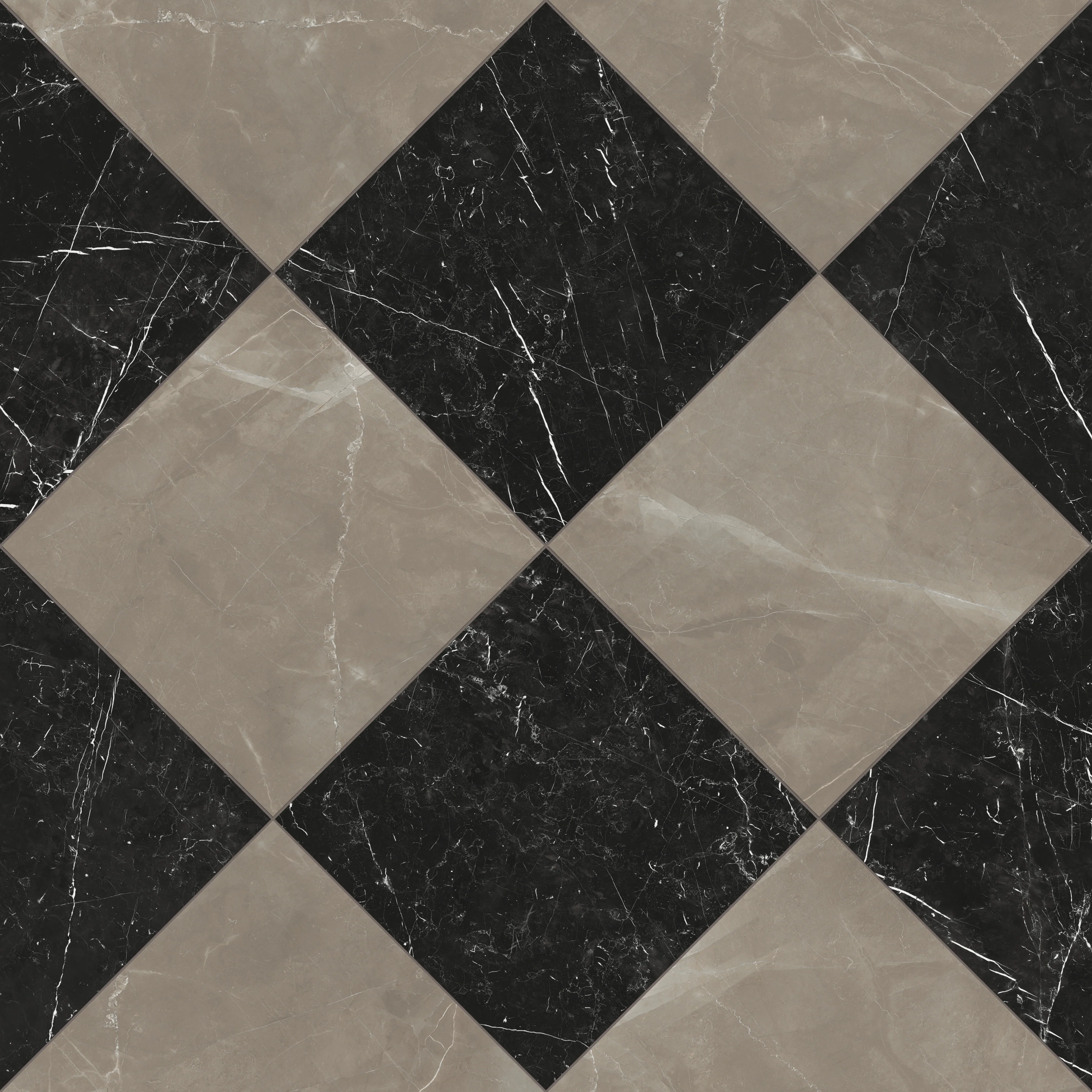 Leona 24 x 24 Checkerboard Matte Porcelain Tile in Amani Bronze and Nero Marquina - Image 5