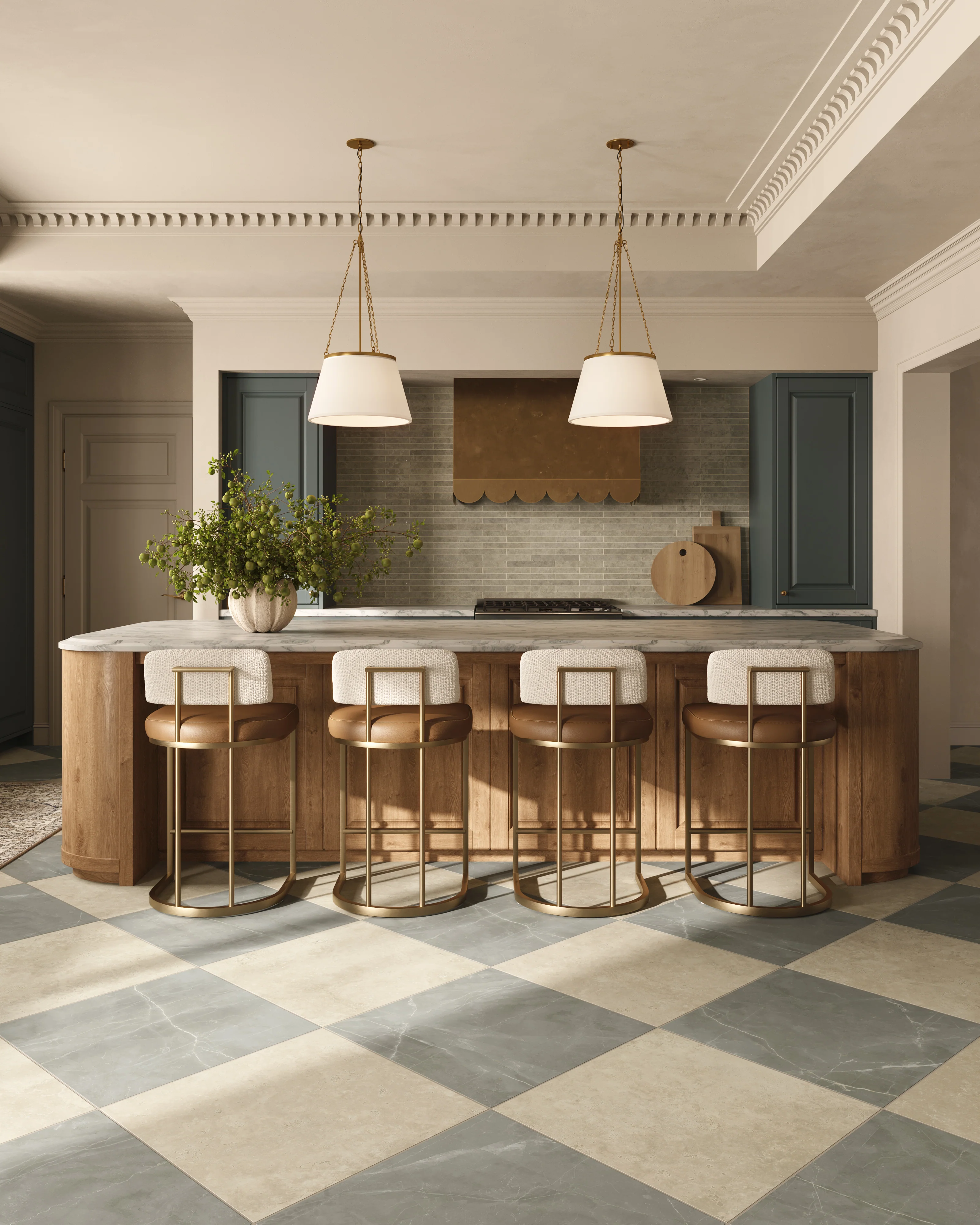 Leona 24 x 24 Checkerboard Matte Porcelain Tile in Amani Grey and Marfil - Image 2