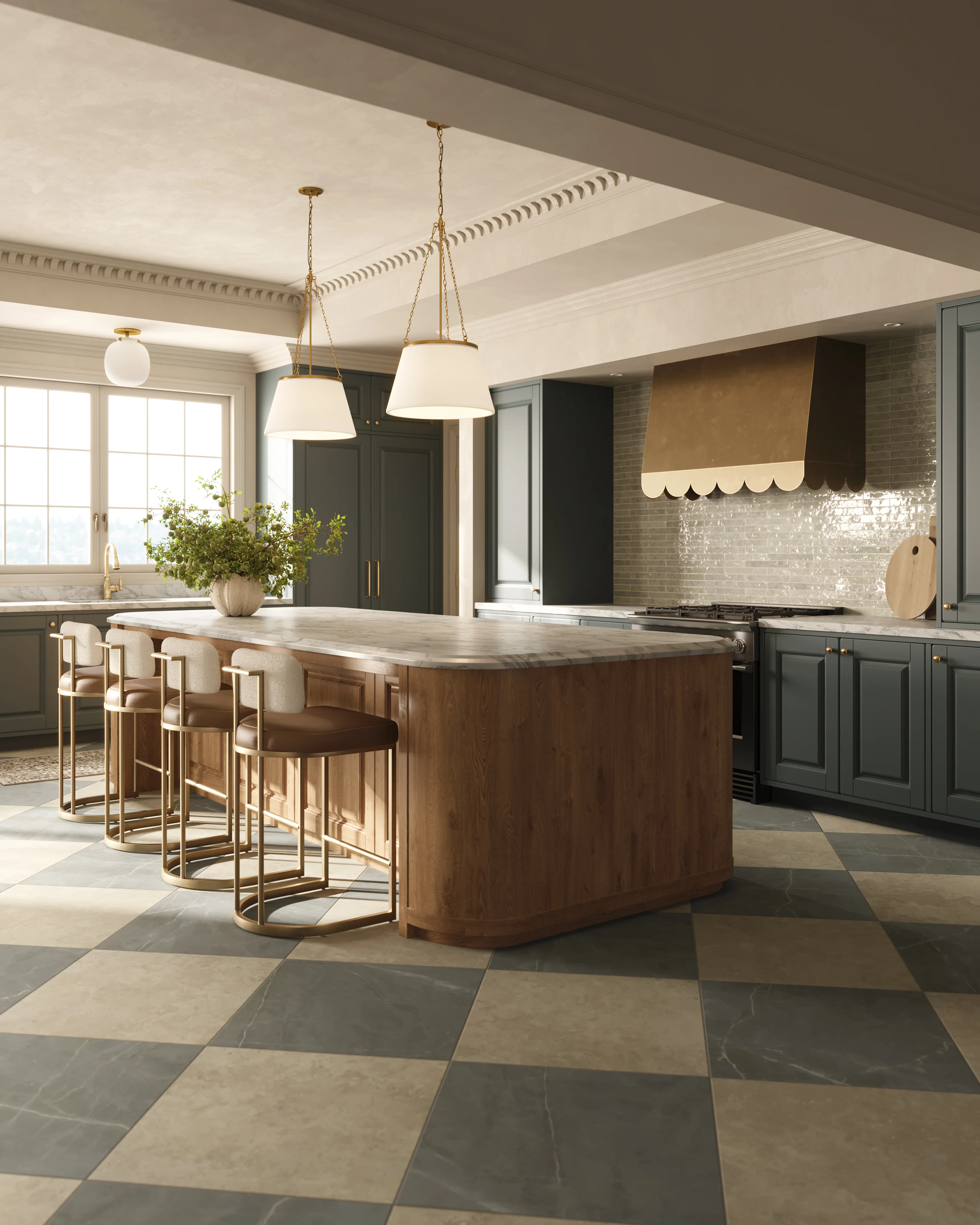 Leona 24 x 24 Checkerboard Matte Porcelain Tile in Amani Grey and Marfil - Image 8