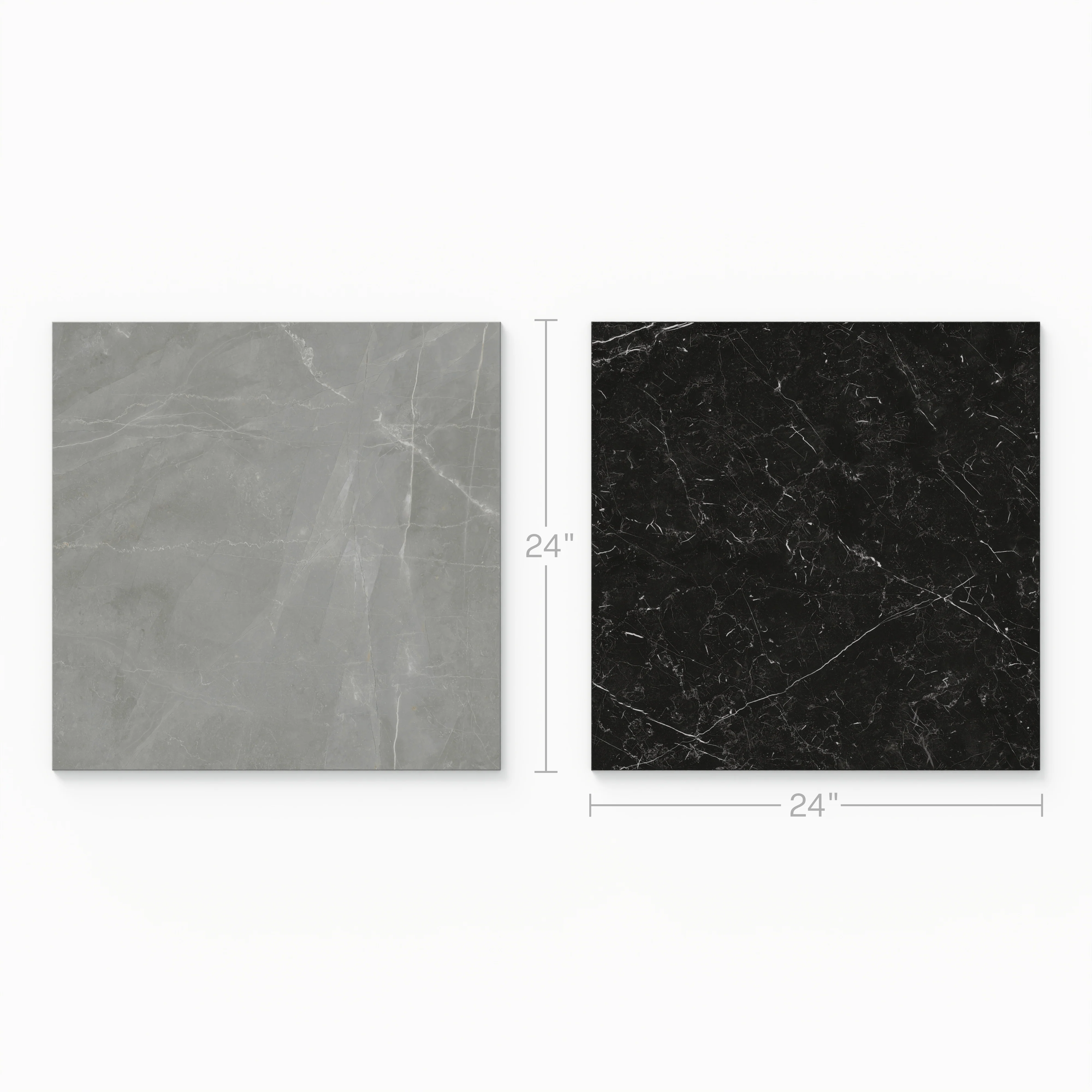 Leona 24 x 24 Checkerboard Matte Porcelain Tile in Amani Grey and Nero Marquina - Image 2
