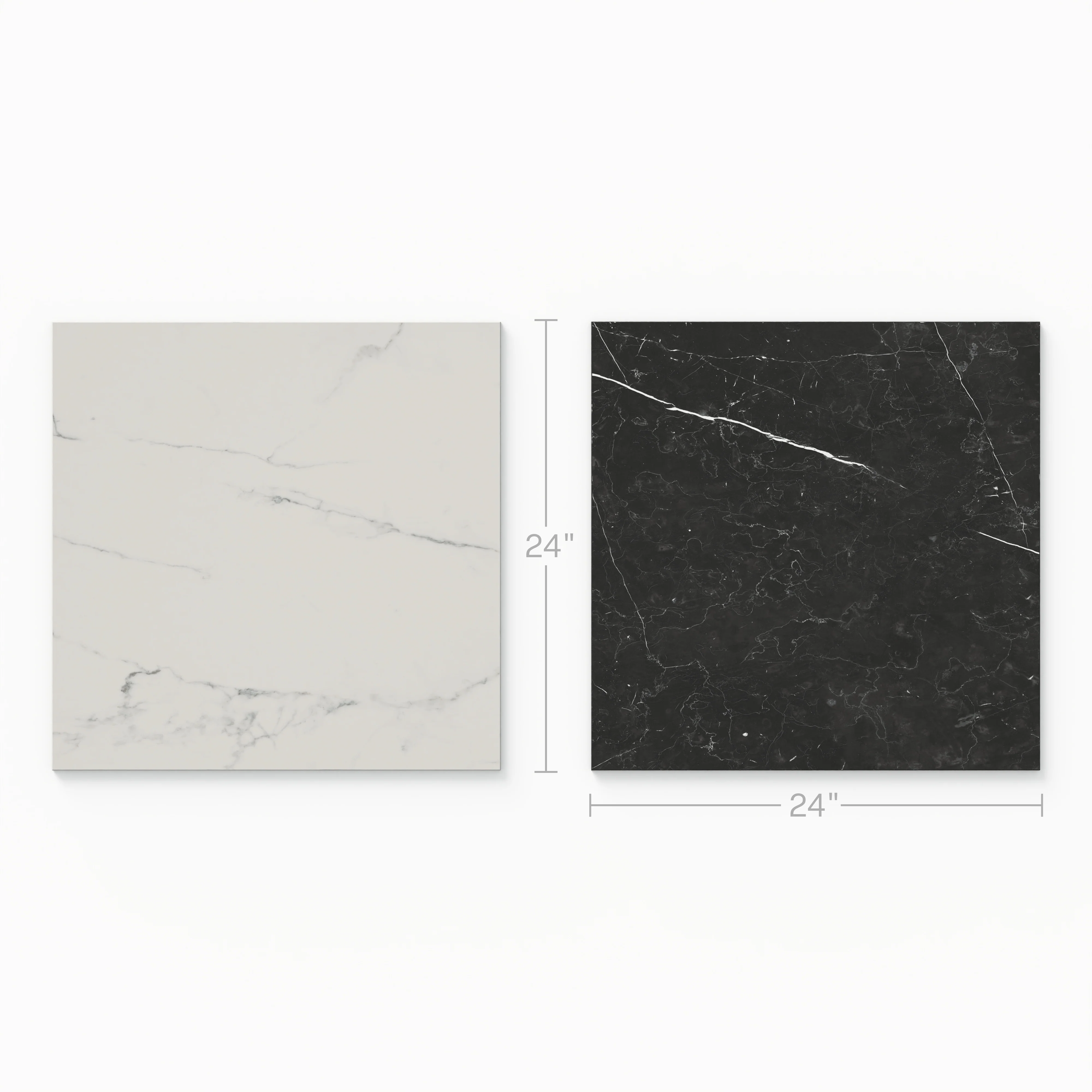 Leona 24 x 24 Checkerboard Matte Porcelain Tile in Calacatta and Nero Marquina - Image 3