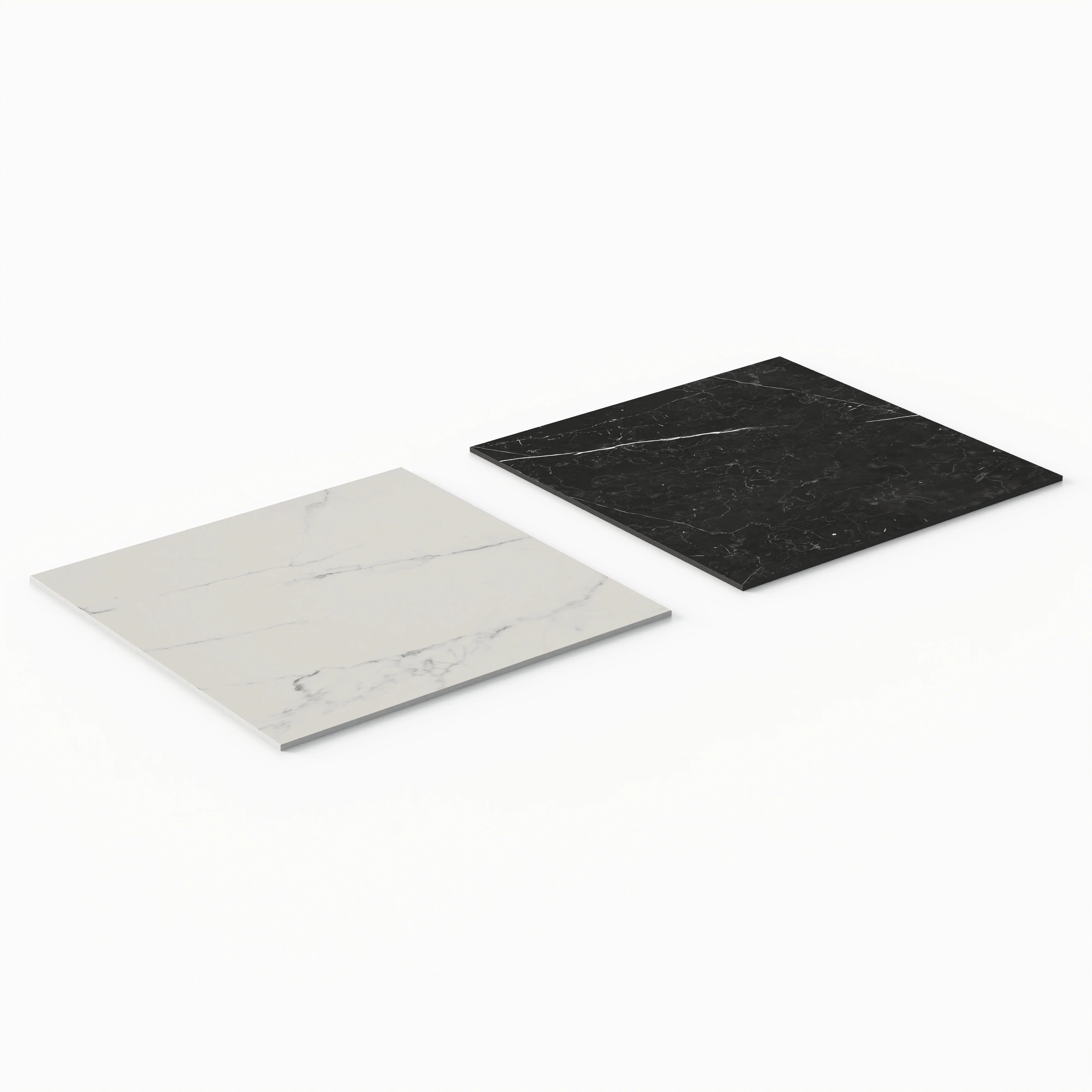 Leona 24 x 24 Checkerboard Matte Porcelain Tile in Calacatta and Nero Marquina - Image 4